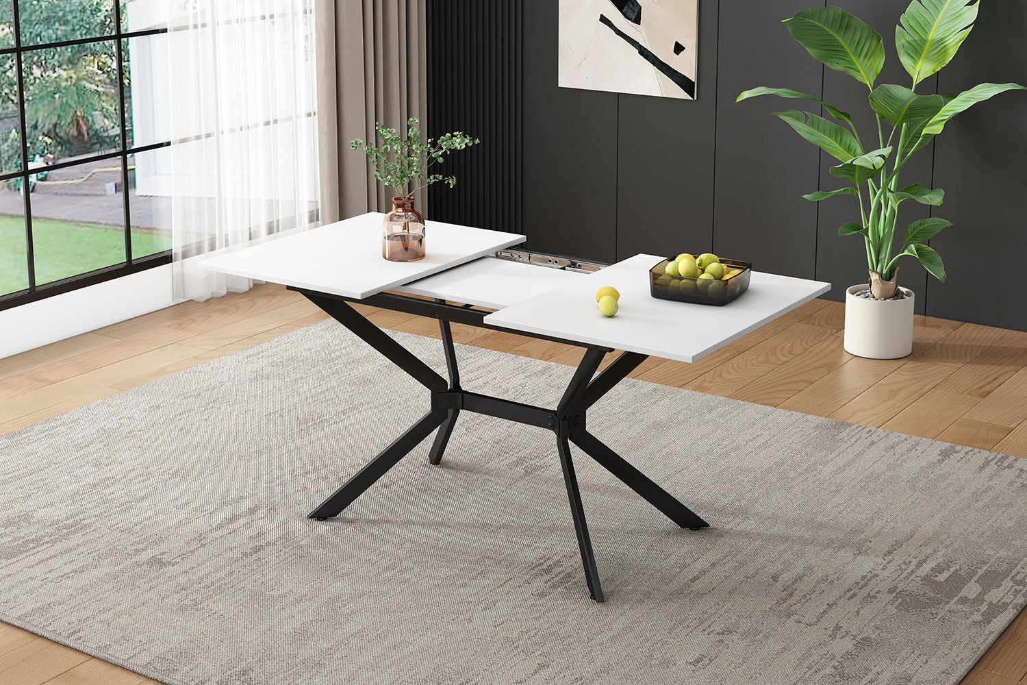 Logidon Witte Uitschuifbare Eettafel 120 160 cm Breed 80 cm