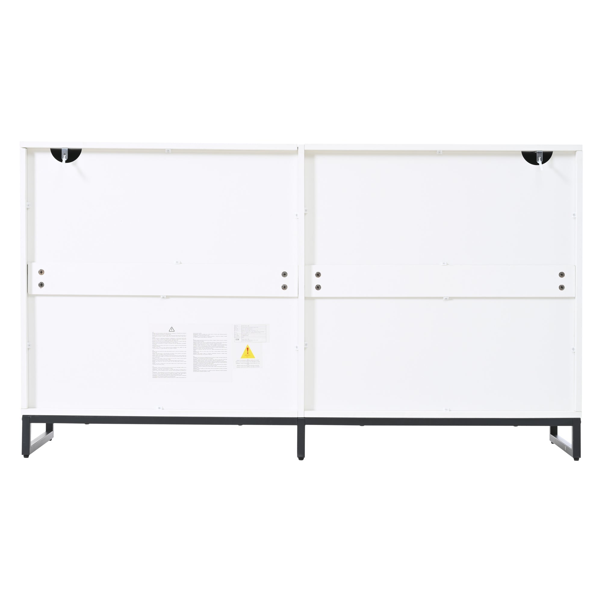 Logidon dressoir 140 cm hoogglans wit zwart met 6 lades