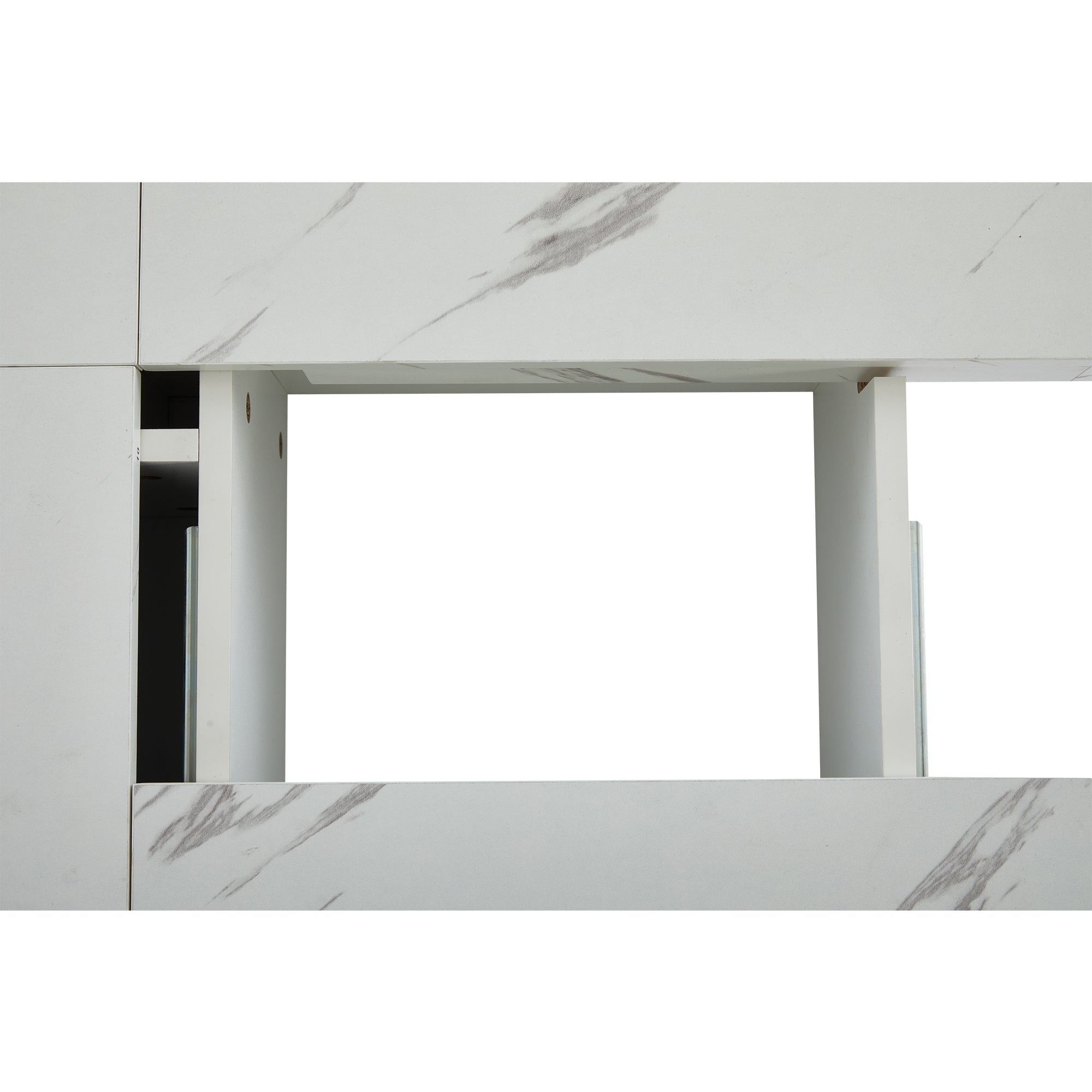 Logidon vierkante salontafel wit marmerlook 90x90x25 cm met lades