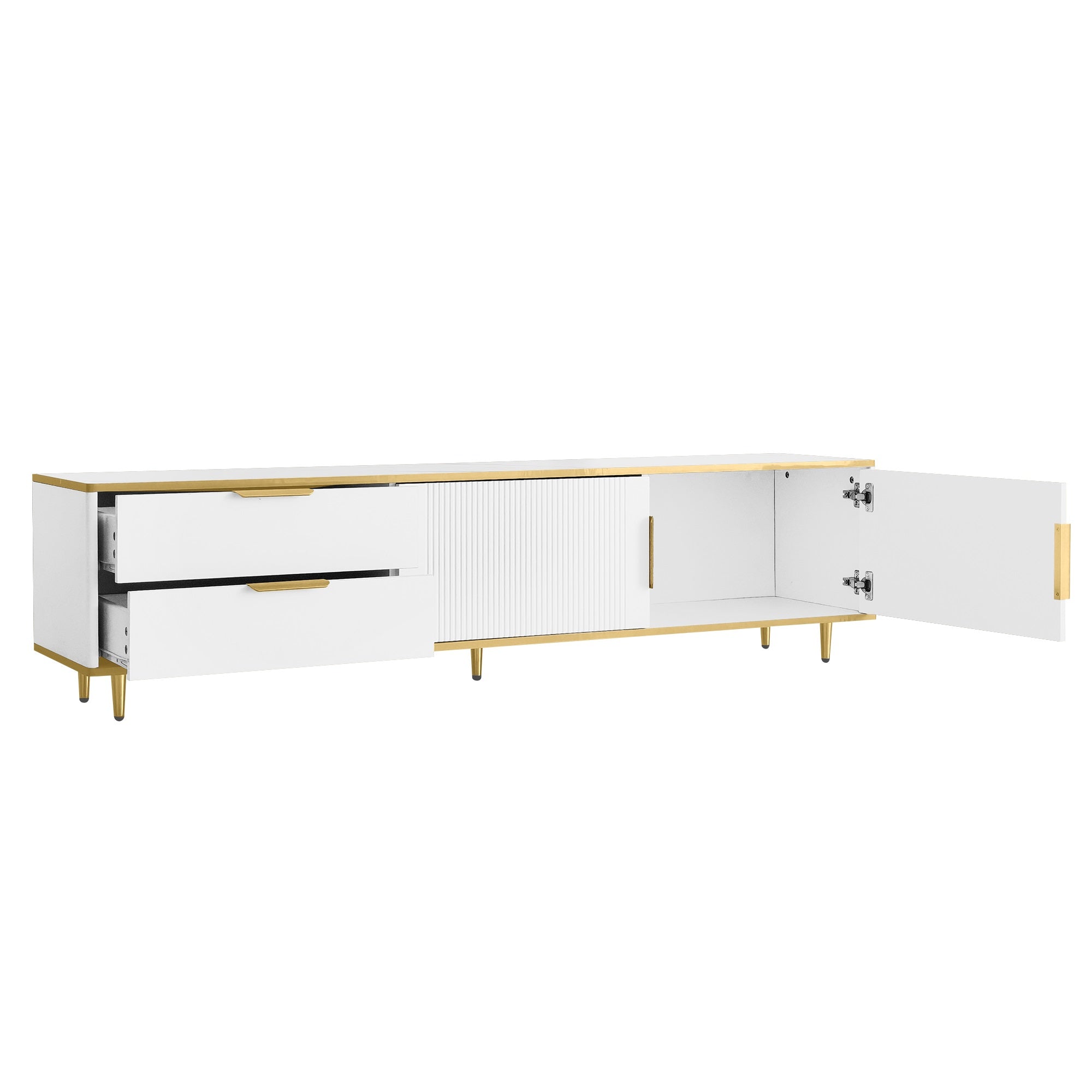 Logidon TV-meubel witgouden accenten 175 cm breed marmerlook