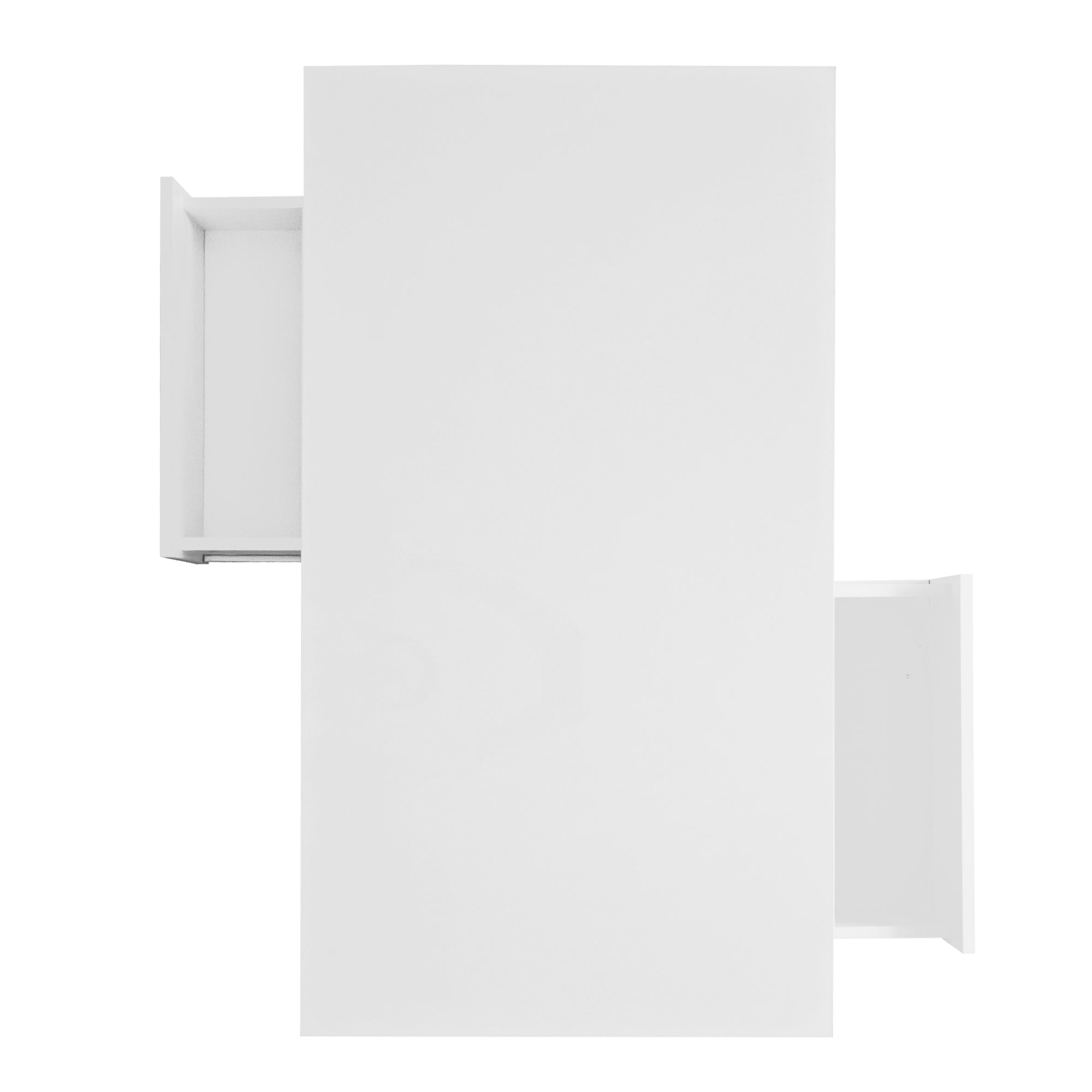 Logidon Witte Hoogglans Salontafel 95x50 cm Met Glazen Bladen