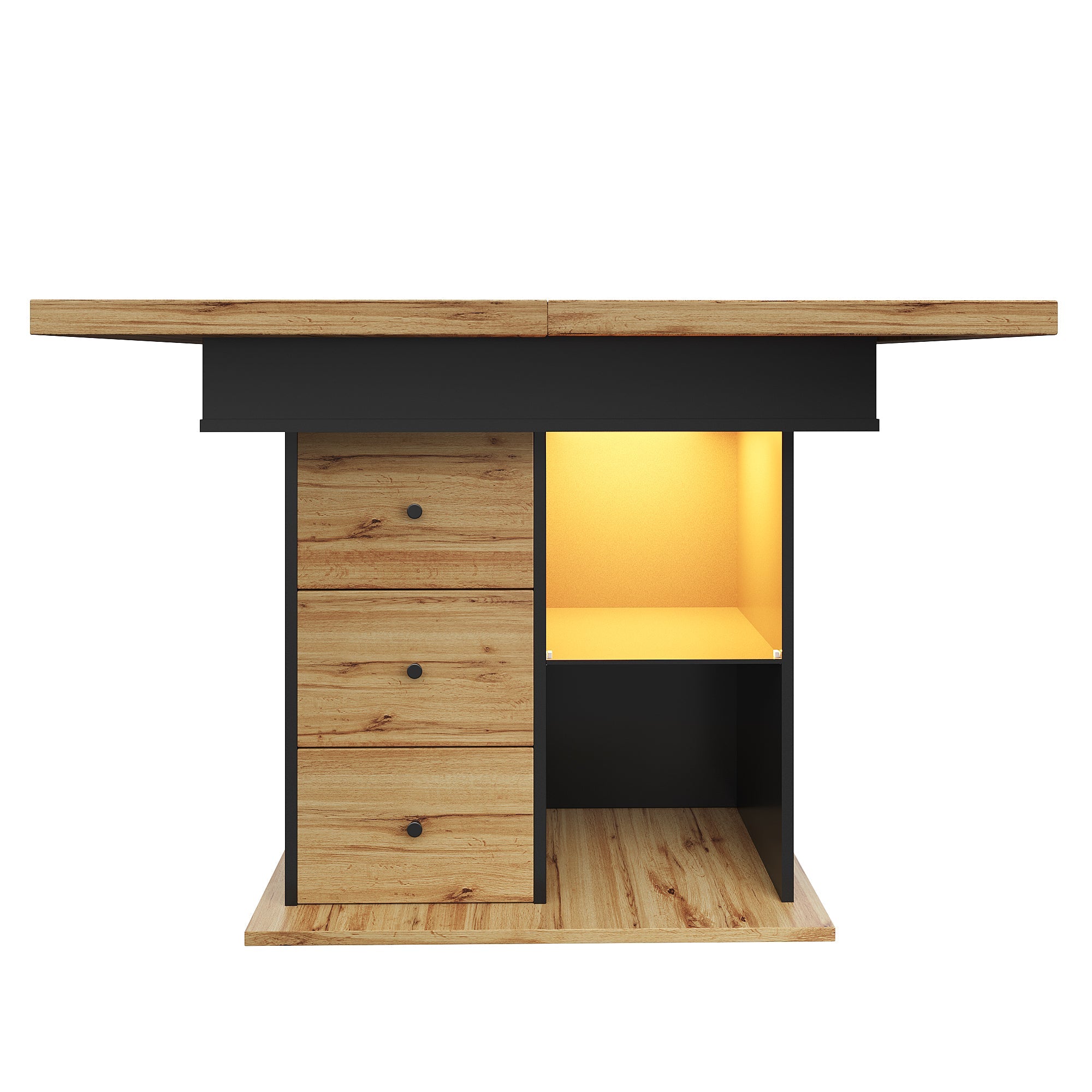 Logidon eettafel telescopisch uitschuifbaar 110-140×80 cm met LED verlichting