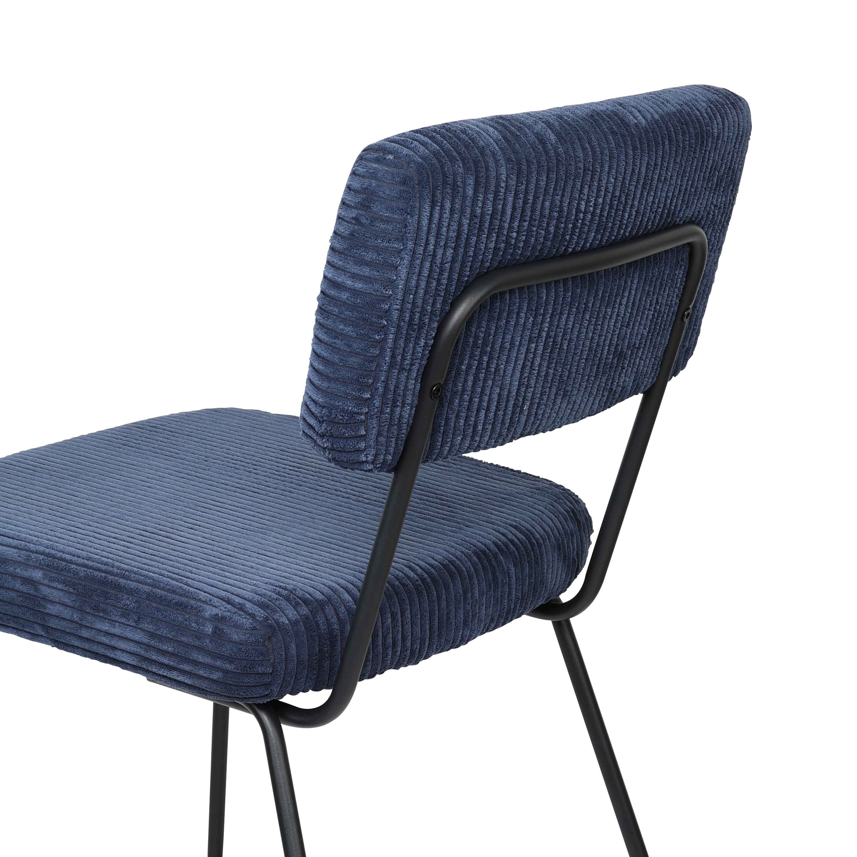 Logidon Melvin eetkamerstoelen set van 2 marineblauw gestreepte stof