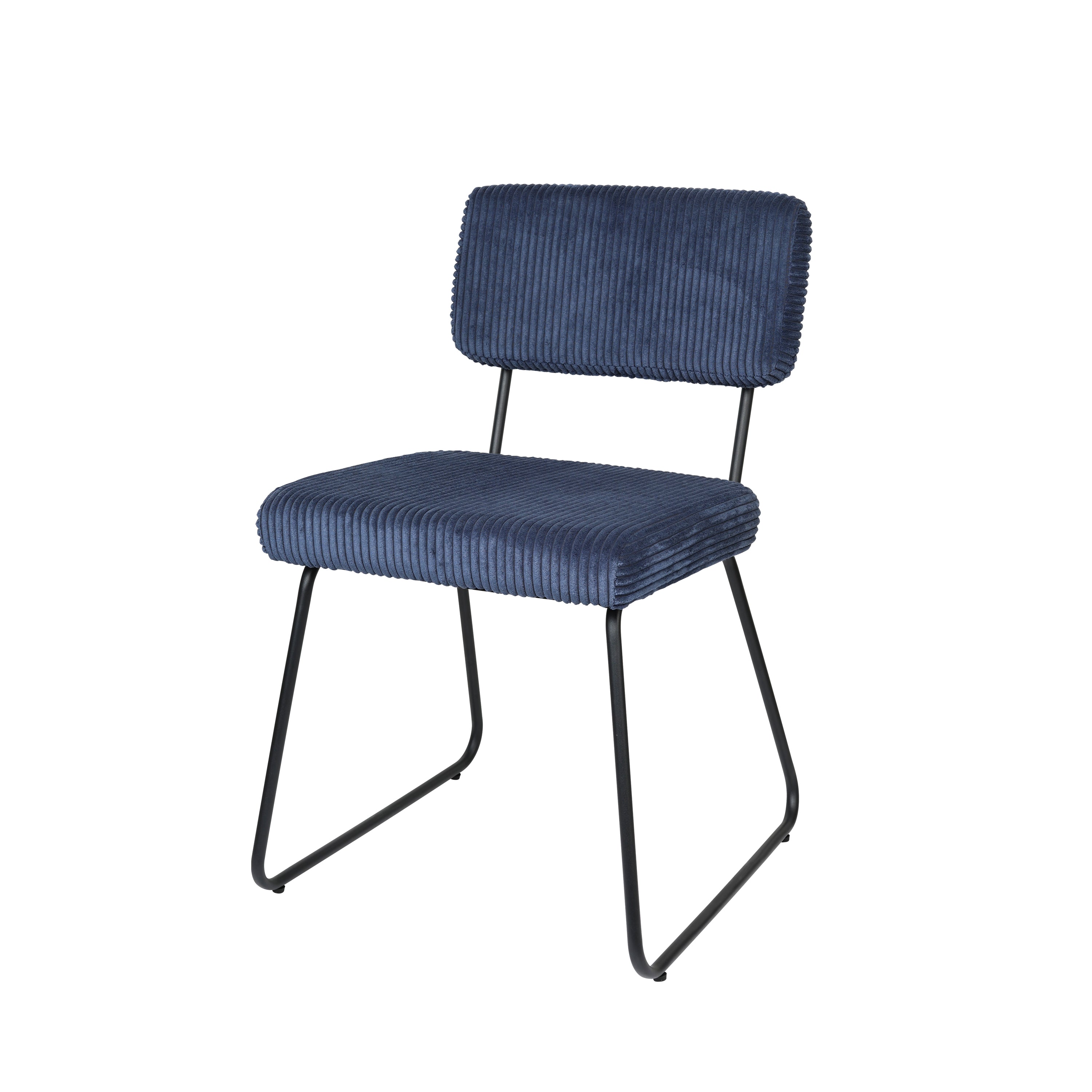 Logidon Melvin eetkamerstoelen set van 2 marineblauw gestreepte stof