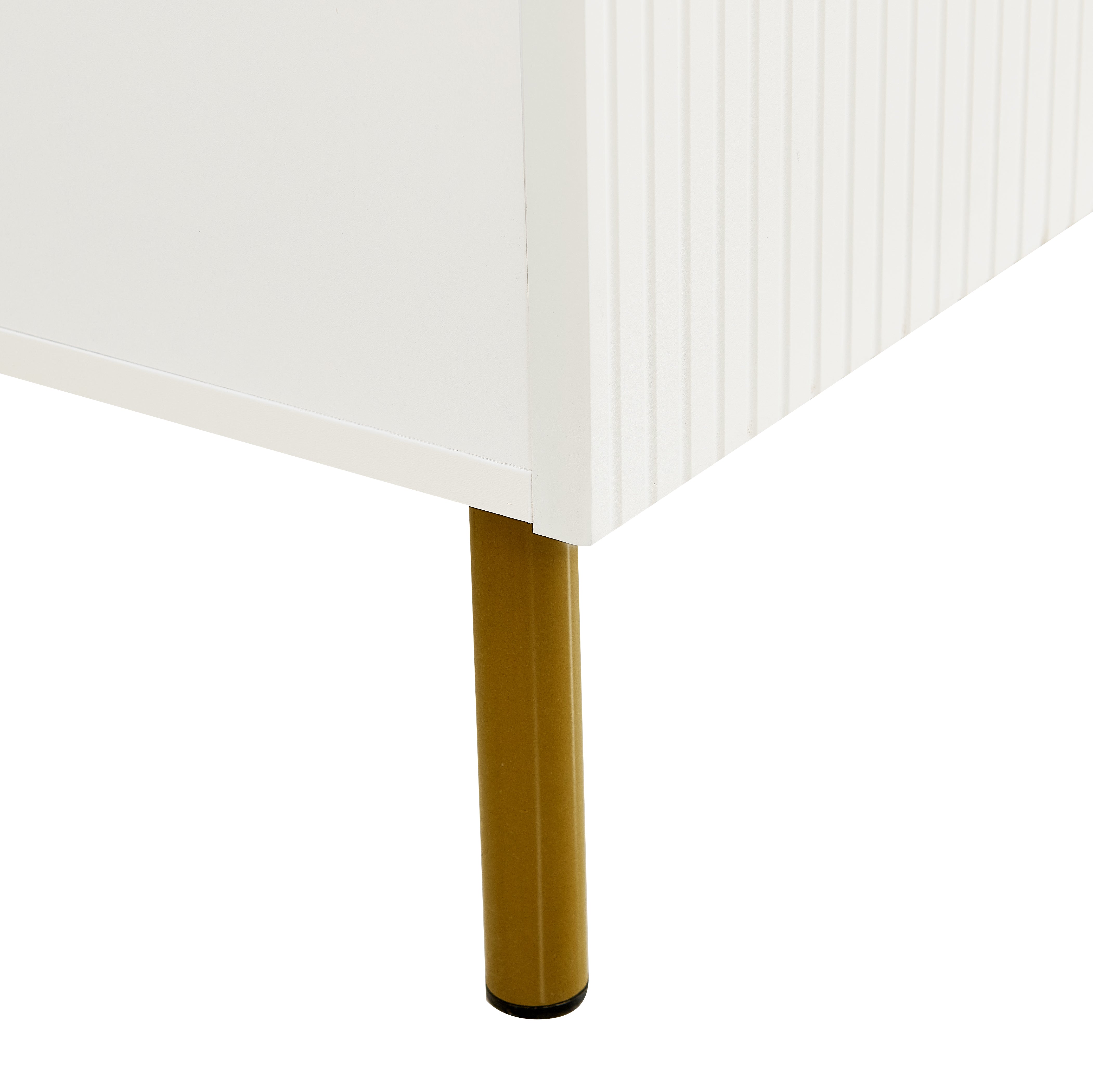 Logidon Wit MDF dressoir 80x36x90 cm zinken handvat stalen poten