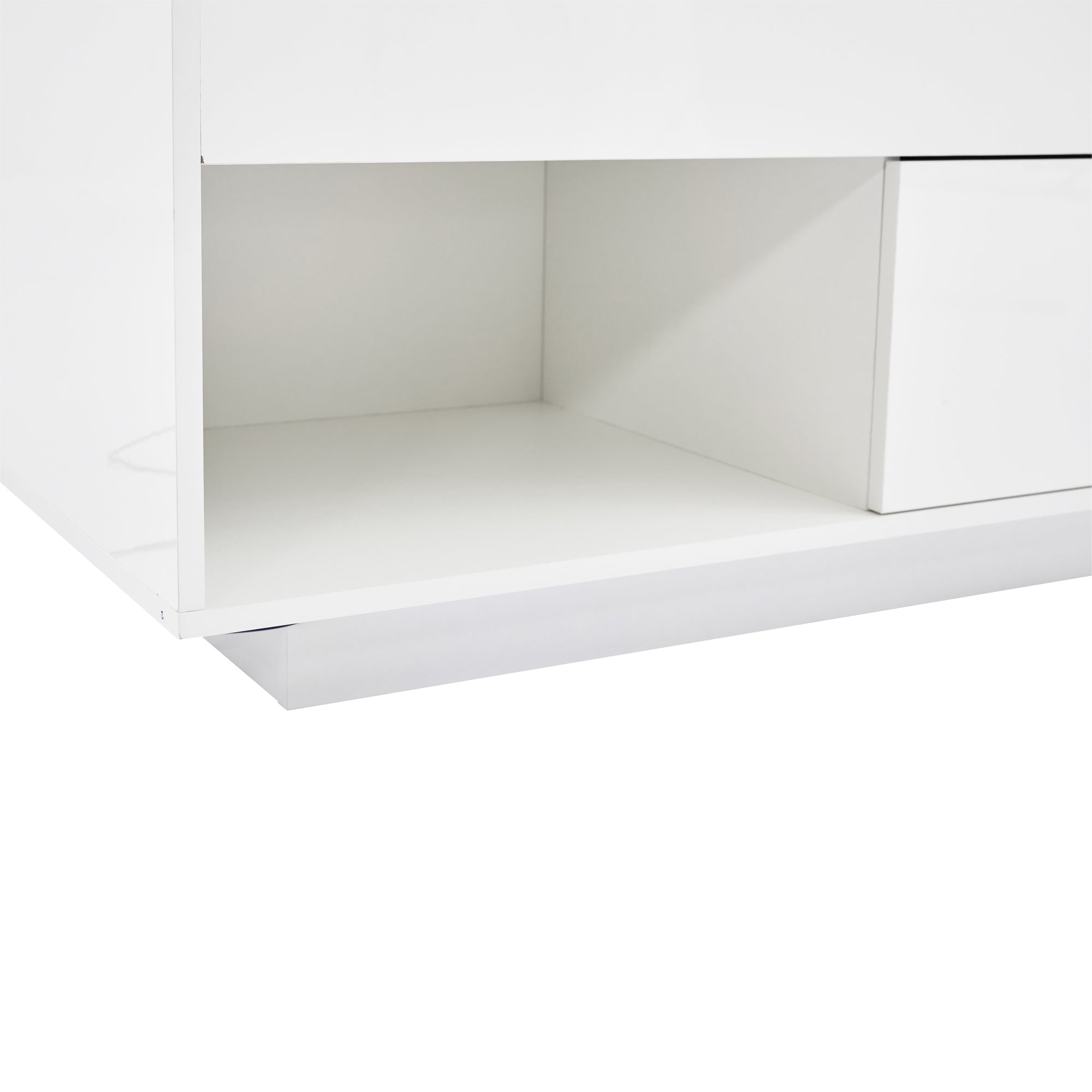 Logidon hoogglans hefsalontafel 100 x 50 cm witte LED-verlichting