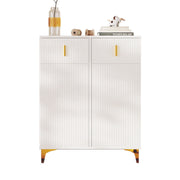 Logidon Sideboard White With Structured Panel And Adjustable Shelves