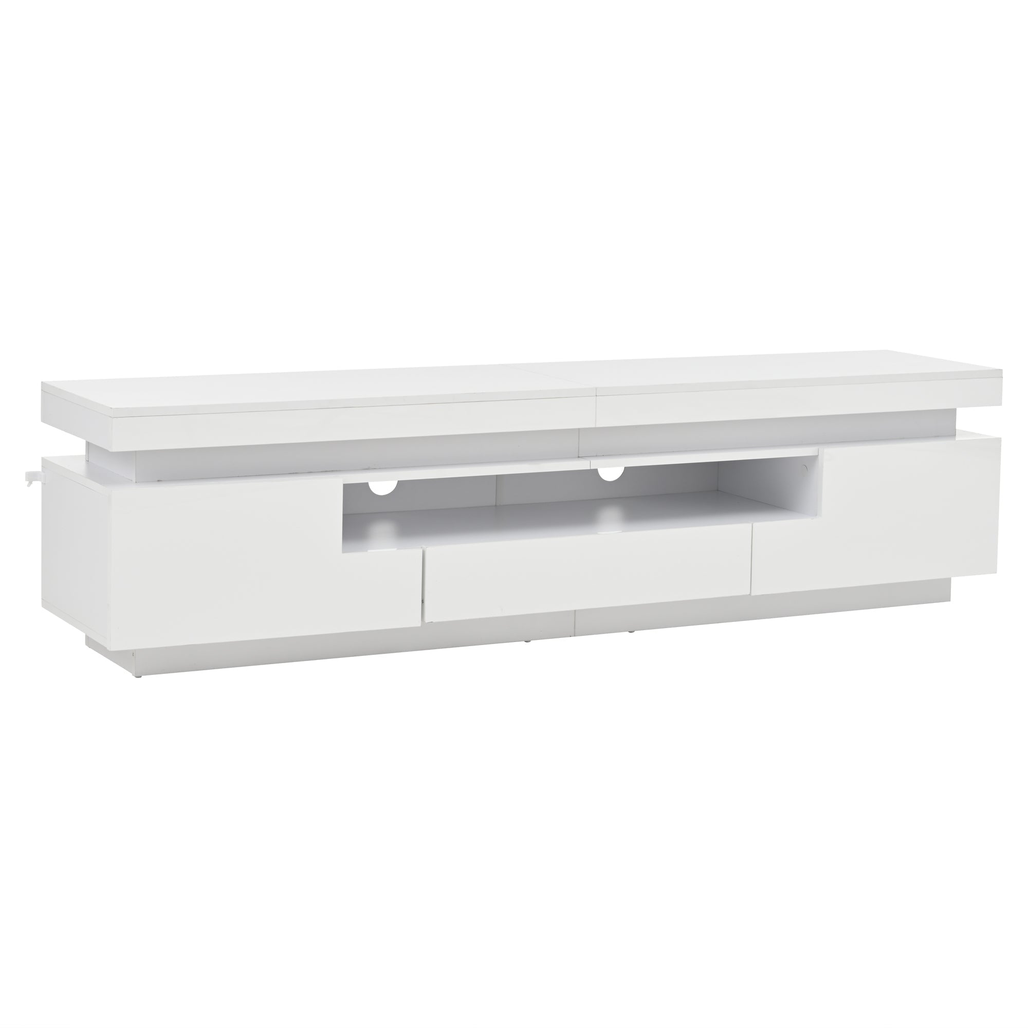 Logidon wit hoogglans LED lowboard 175x38x45 cm met 2 kasten