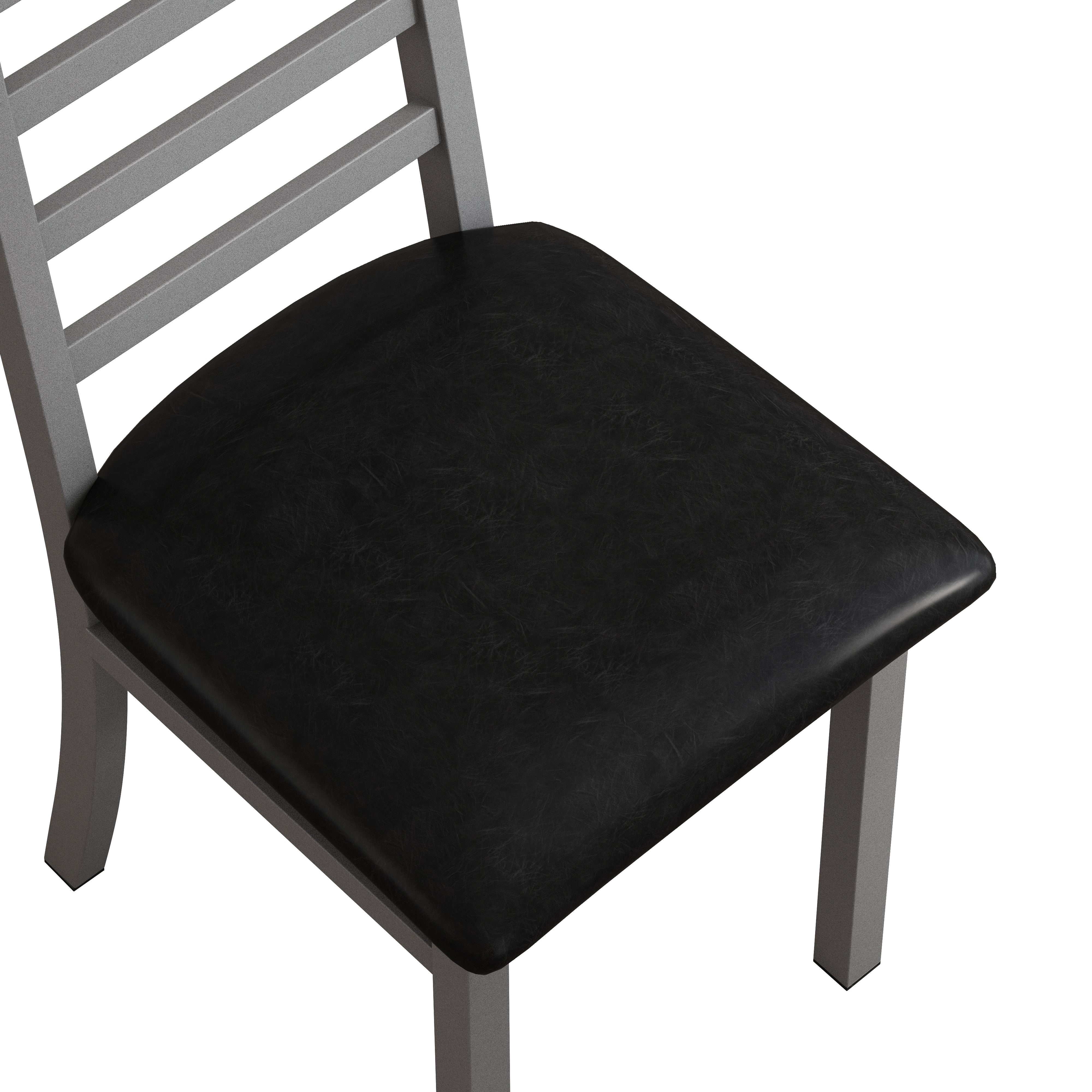 Logidon eettafelstoelen set van 2 grijs kunstleer metalen poten met hoge rugleuning