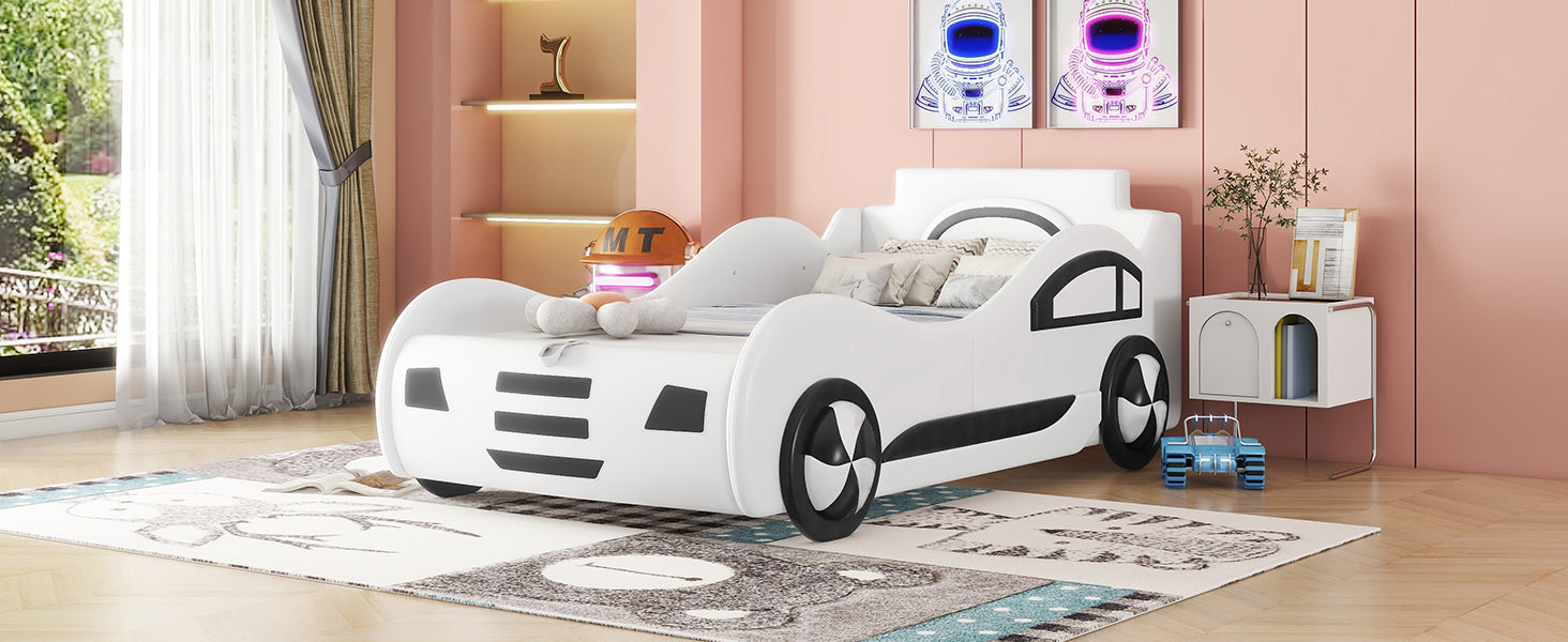 Logidon autobed vlakbed 90x200 wit met lattenbodem opbergruimte