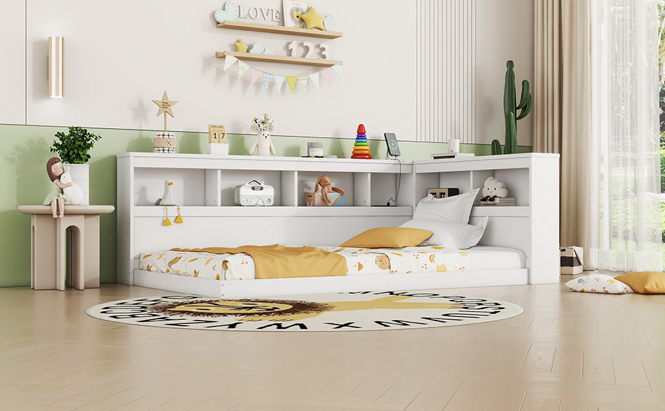 Logidon daybed 90x200 slaapbank lattenbodem stopcontact USB wit