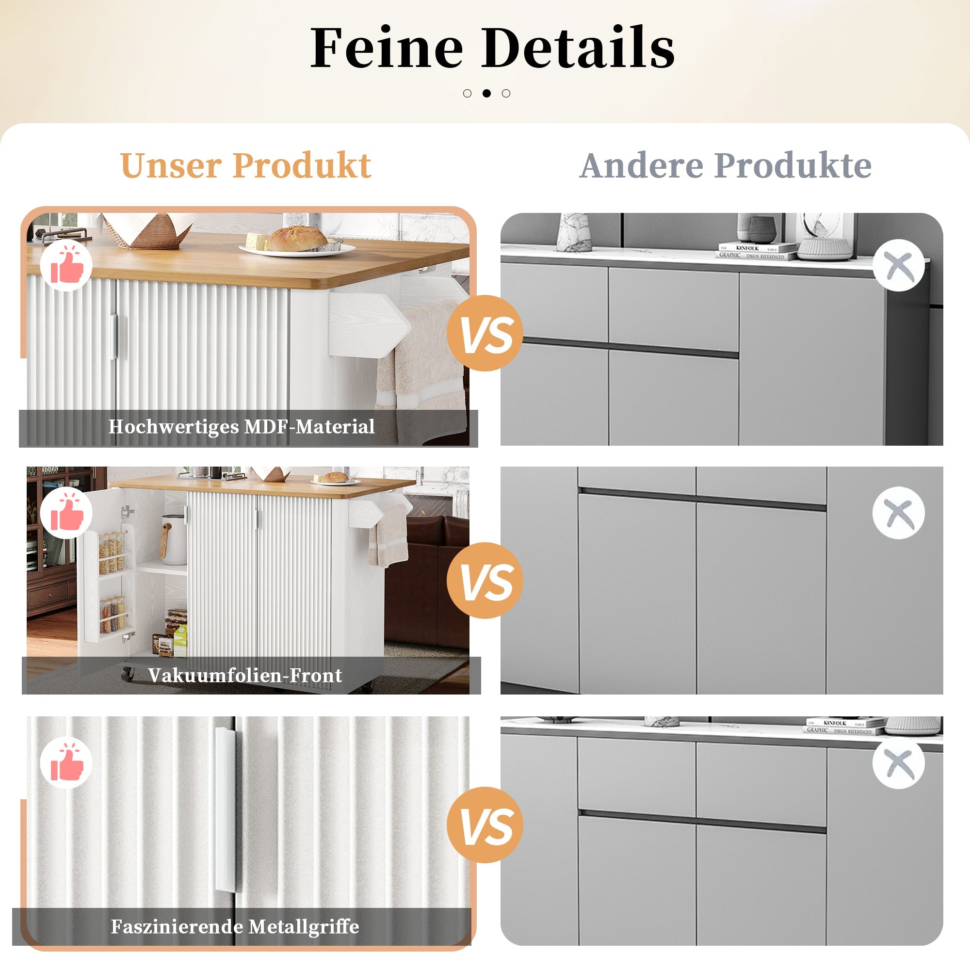 Logidon kitchen island 130x45(75)x92 cm white-black, extendable