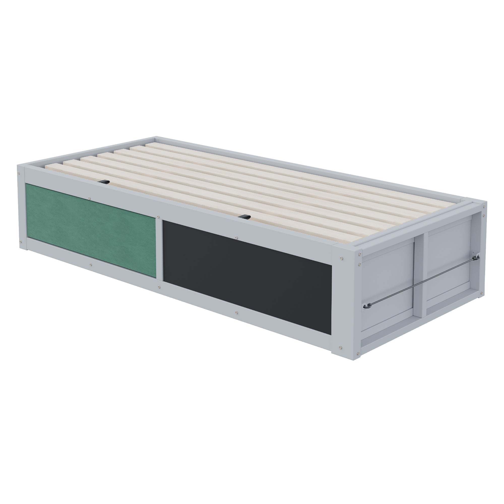 Logidon Kinderbed 90x200 cm met hydraulische opbergruimte Grijs