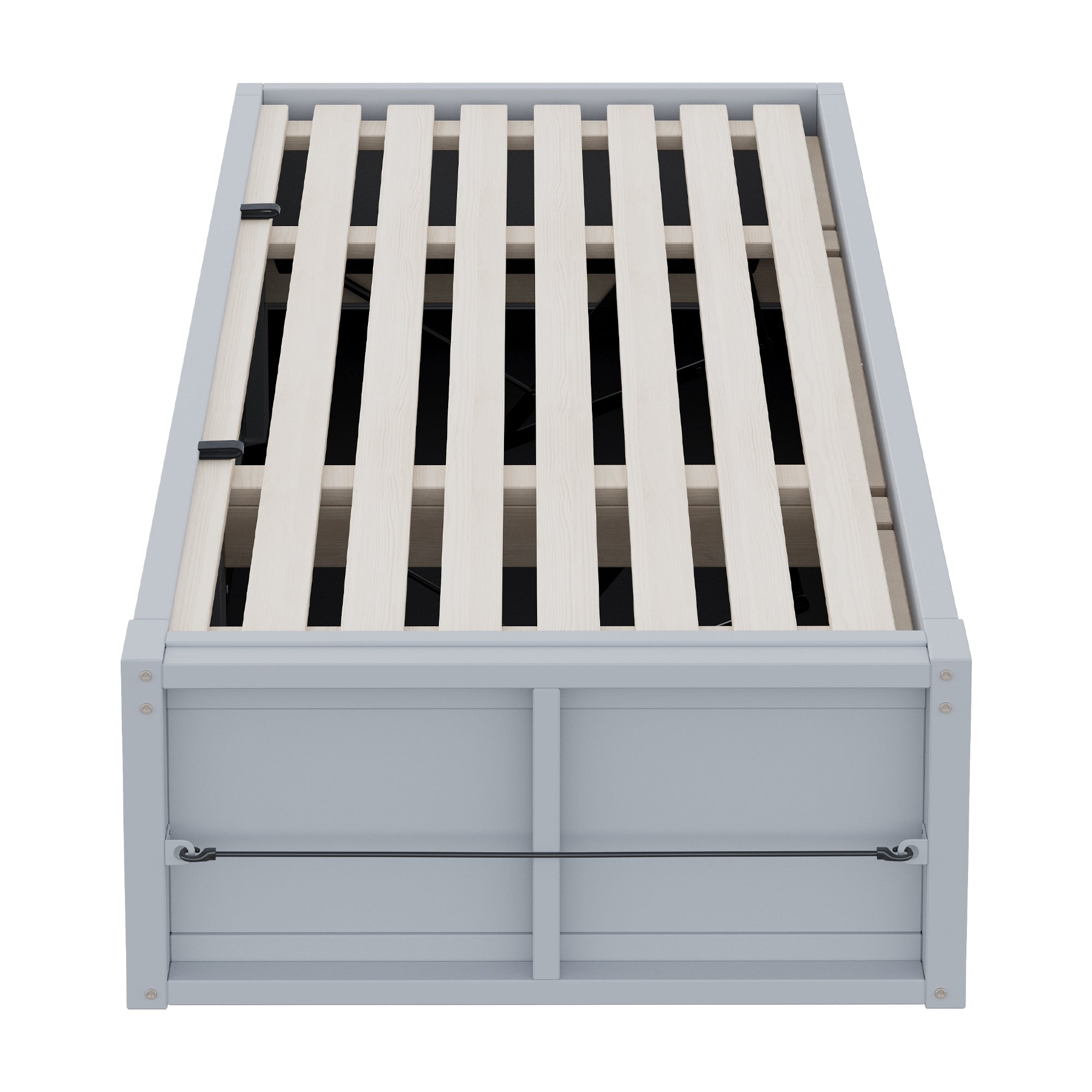 Logidon Kinderbed 90x200 cm met hydraulische opbergruimte Grijs