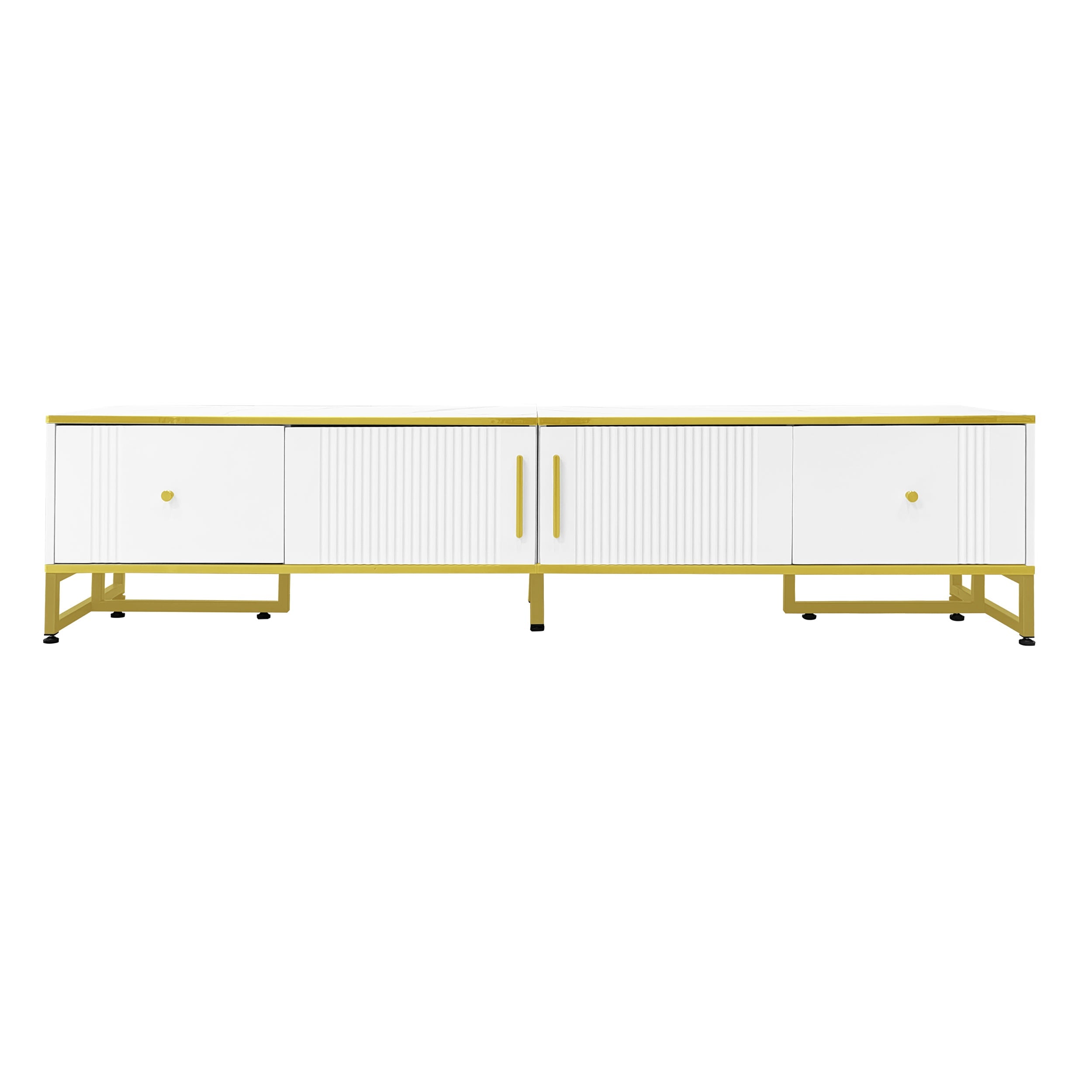 Logidon Elegant Wit TV-meubel 180x40x40 cm Gouden Trim