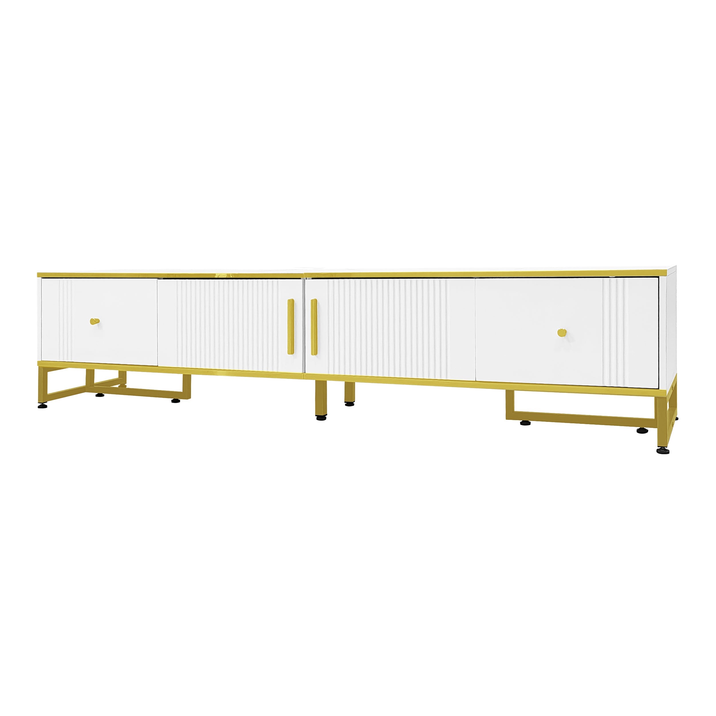 Logidon Elegant Wit TV-meubel 180x40x40 cm Gouden Trim