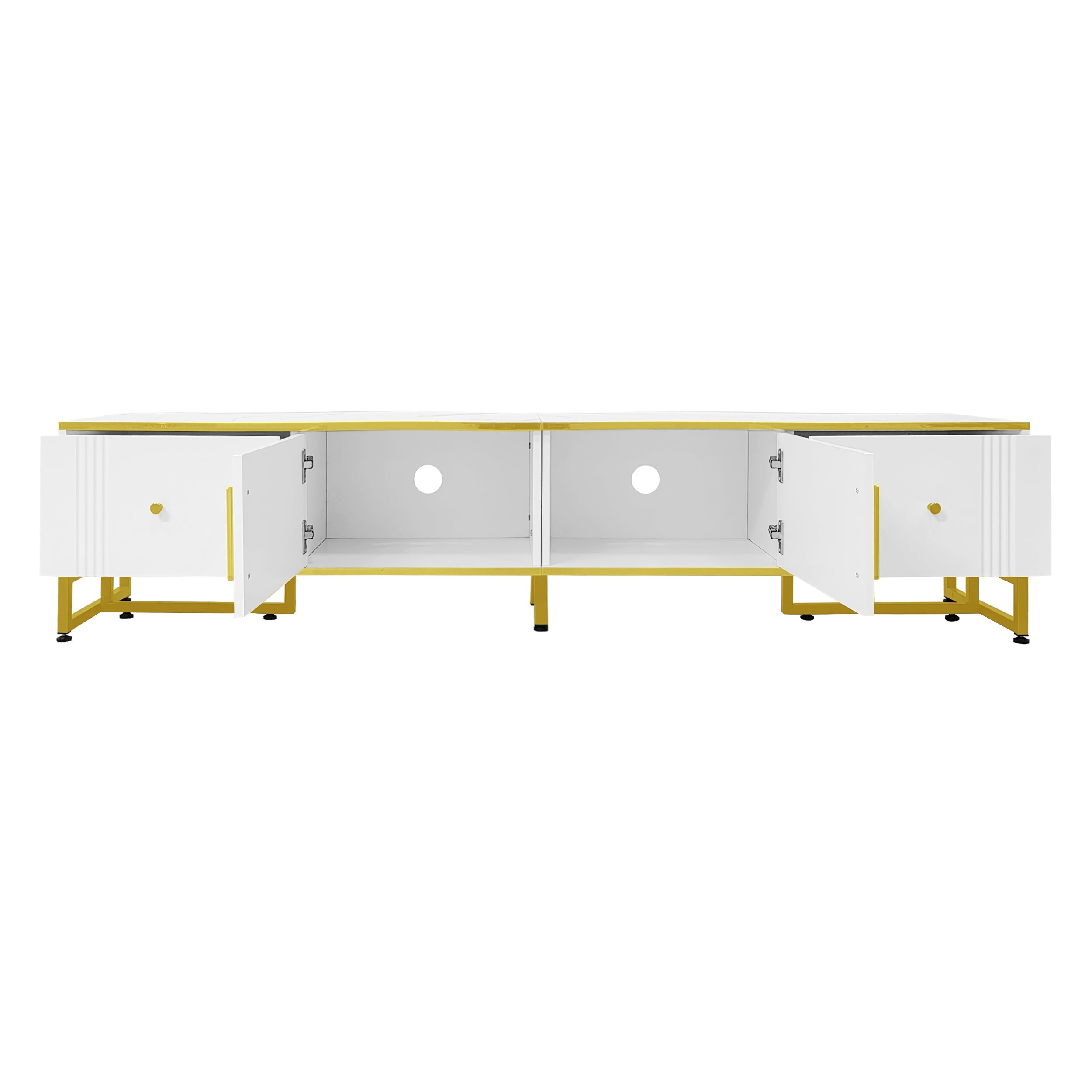 Logidon Elegant Wit TV-meubel 180x40x40 cm Gouden Trim
