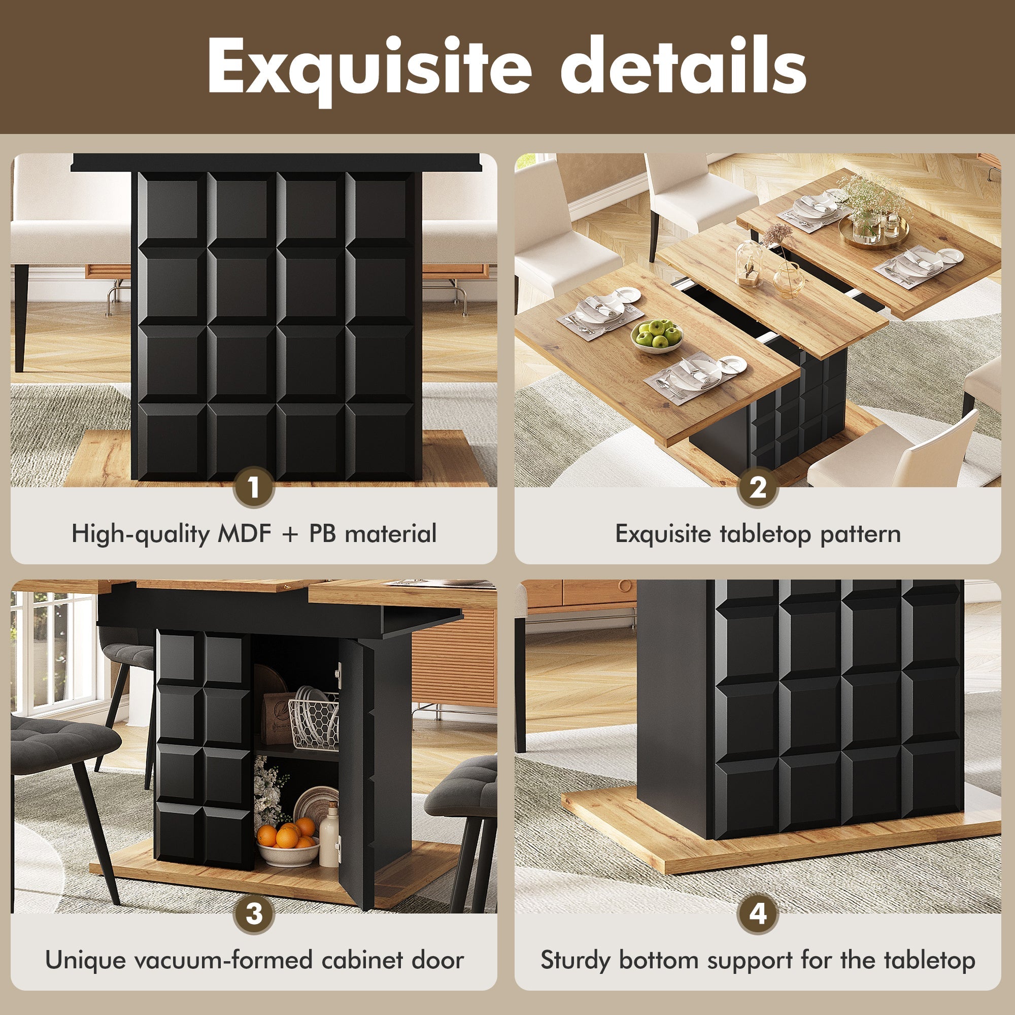 Logidon uitschuifbare eettafel 110-140 centimeter telescopisch naturel MDF