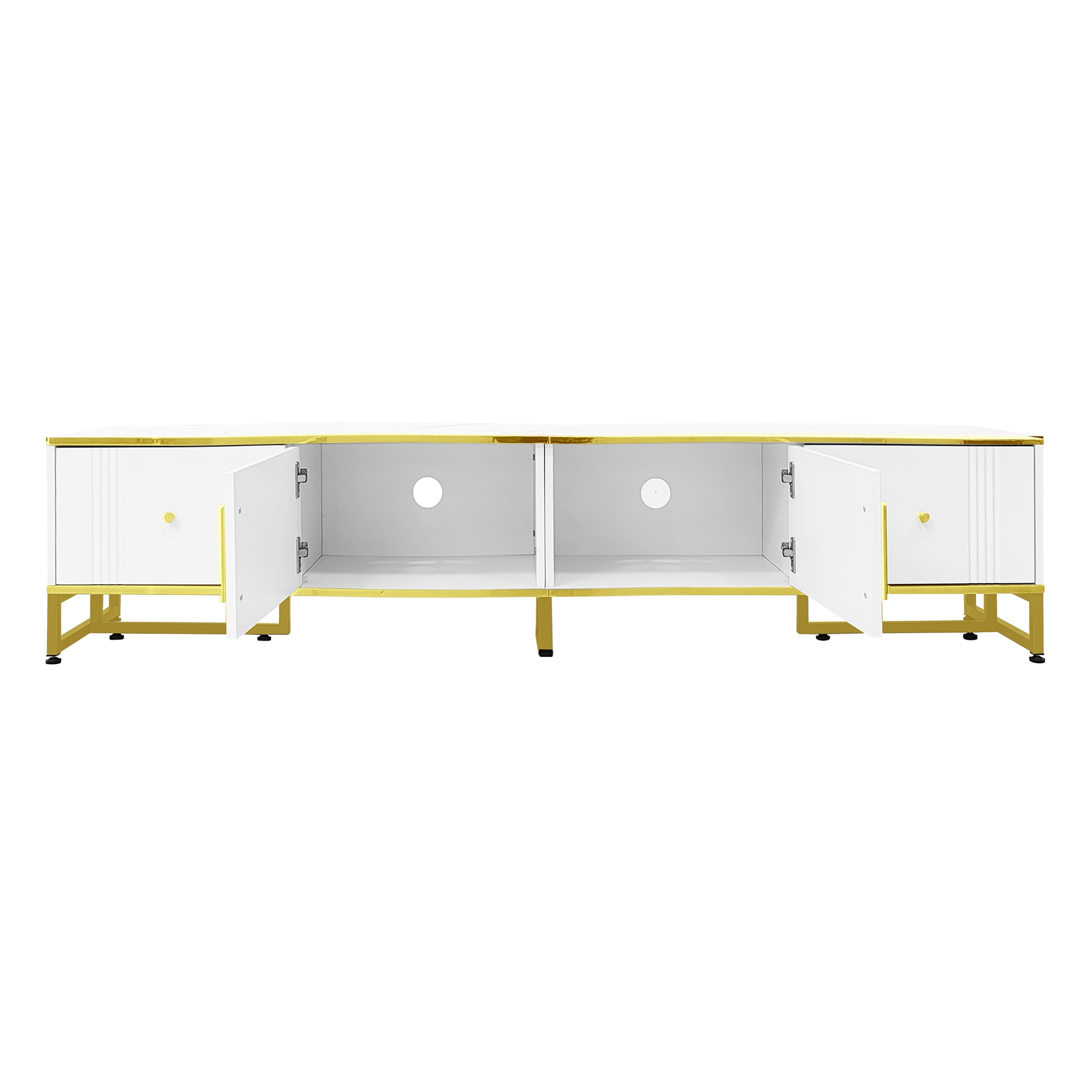 Logidon Elegant Wit TV-meubel 180x40x40 cm Gouden Trim