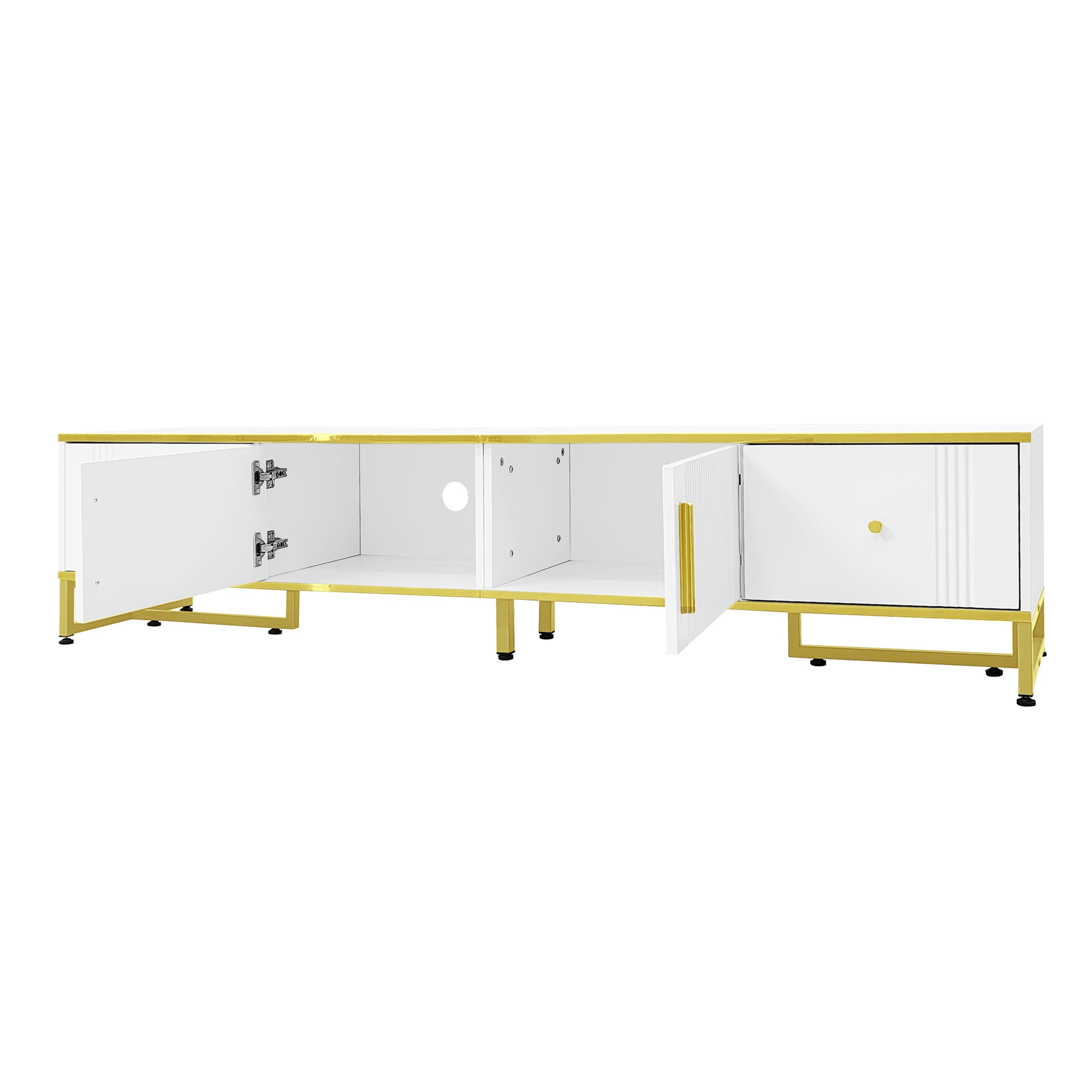 Logidon Elegant Wit TV-meubel 180x40x40 cm Gouden Trim