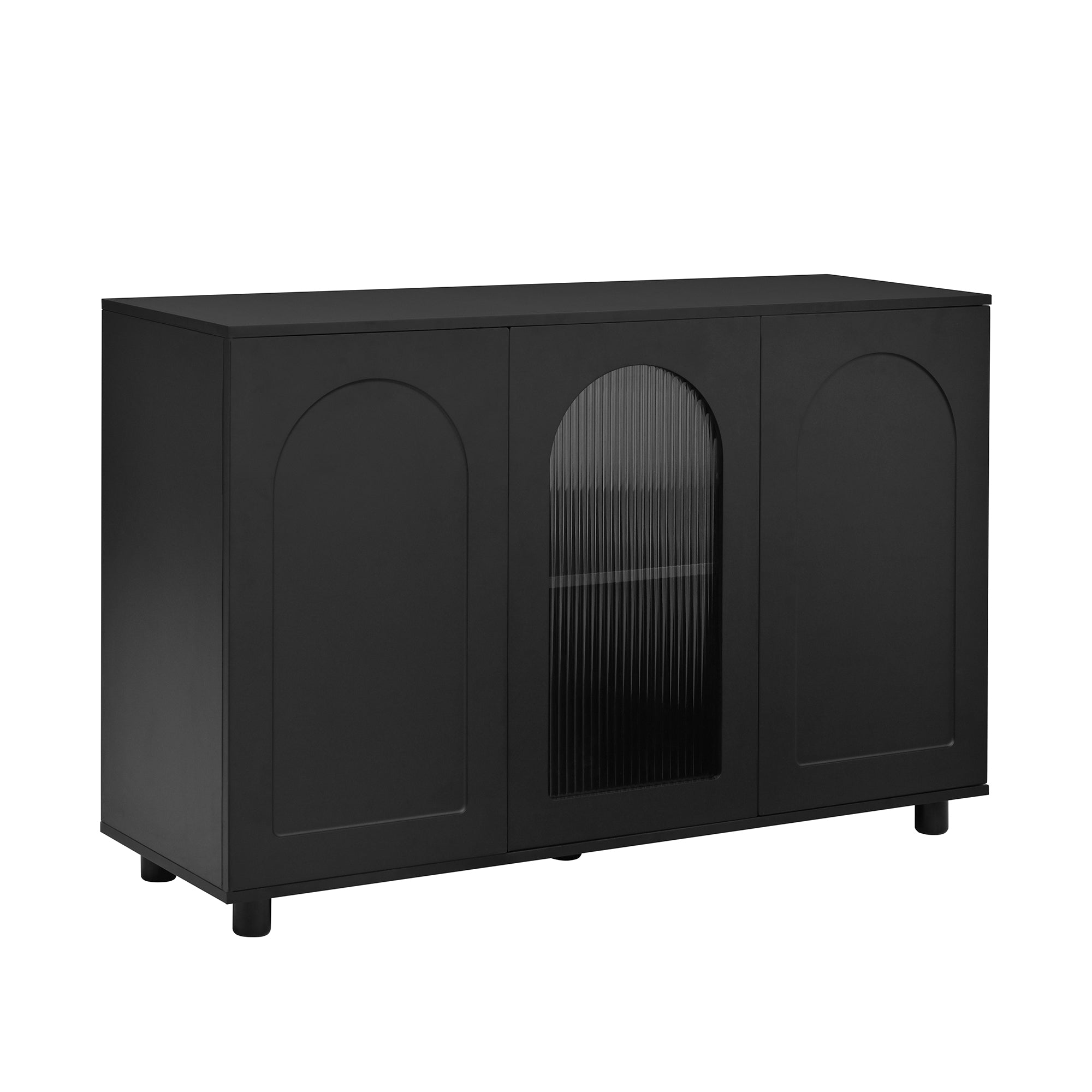 Logidon UForm Dressoir Zwart 120x40x78,5 cm Glazen Deur Rebounder Design