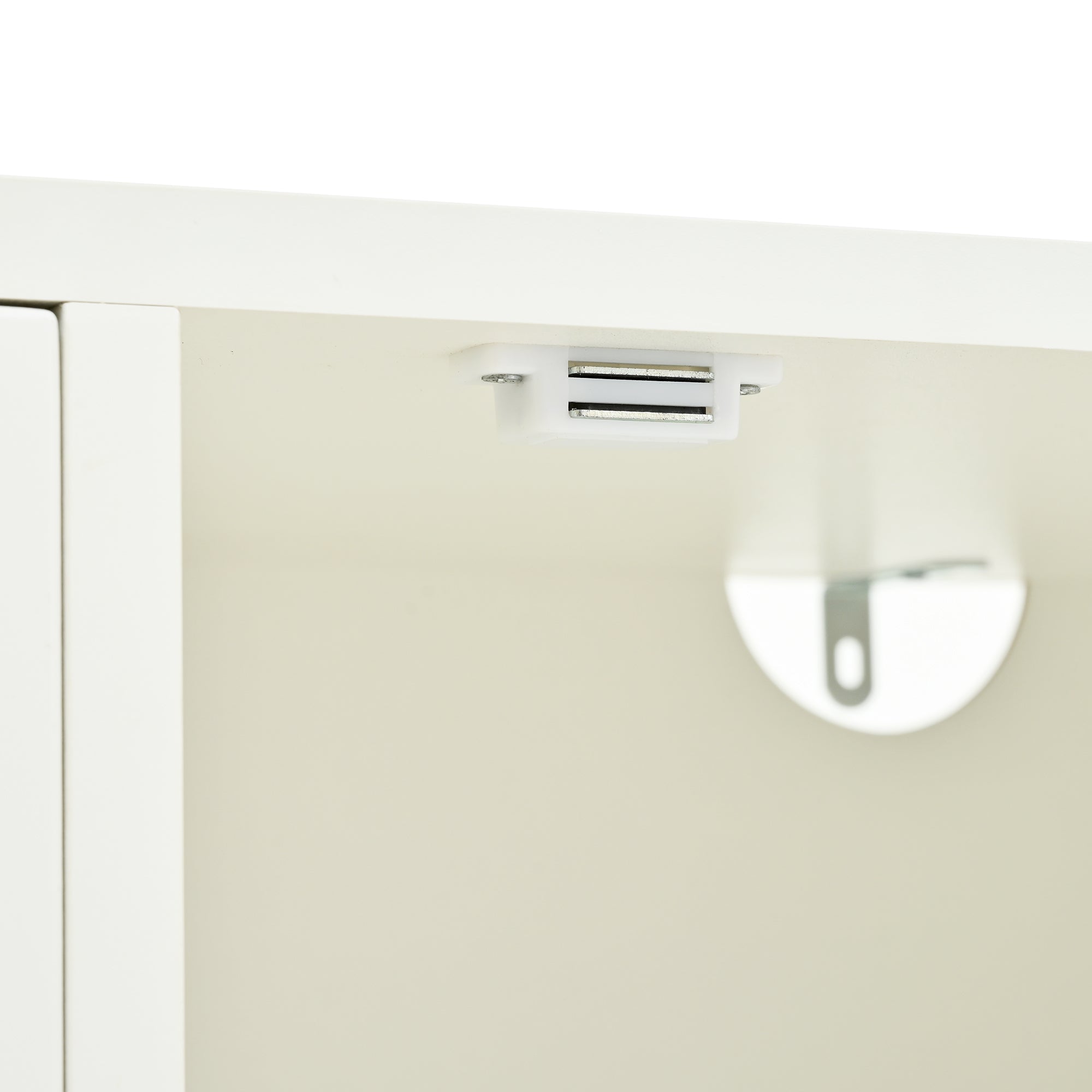 Logidon dressoir wit visgraatpatroon 145x40x75 cm 3 lades