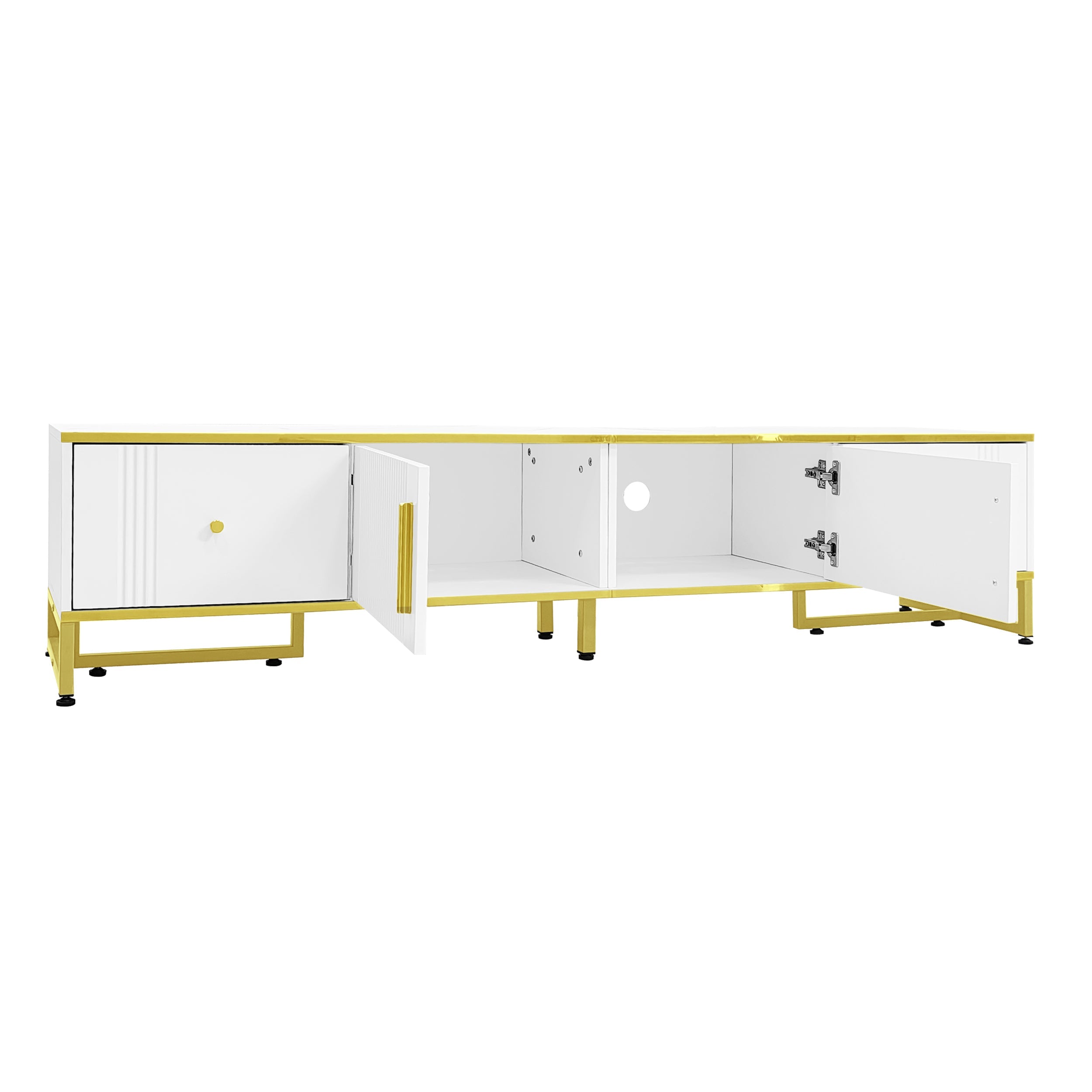 Logidon Elegant Wit TV-meubel 180x40x40 cm Gouden Trim