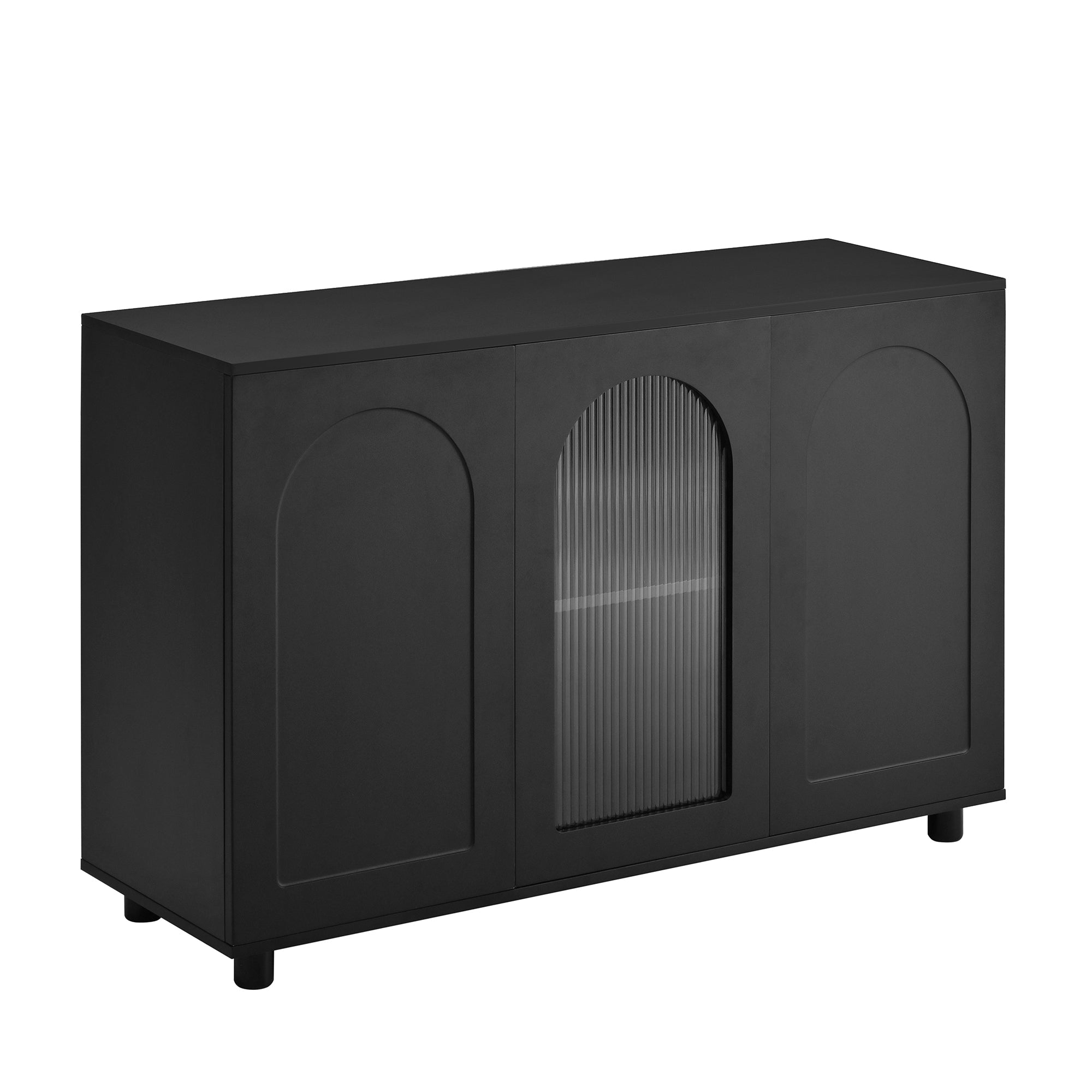 Logidon UForm Dressoir Zwart 120x40x78,5 cm Glazen Deur Rebounder Design