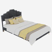 Logidon stoffen bed 160x200 cm grijs met hoofdeinde
