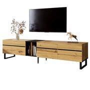 Logidon Modern TV-lowboard 180 cm Bruin met inklapbaar vak Open vakken