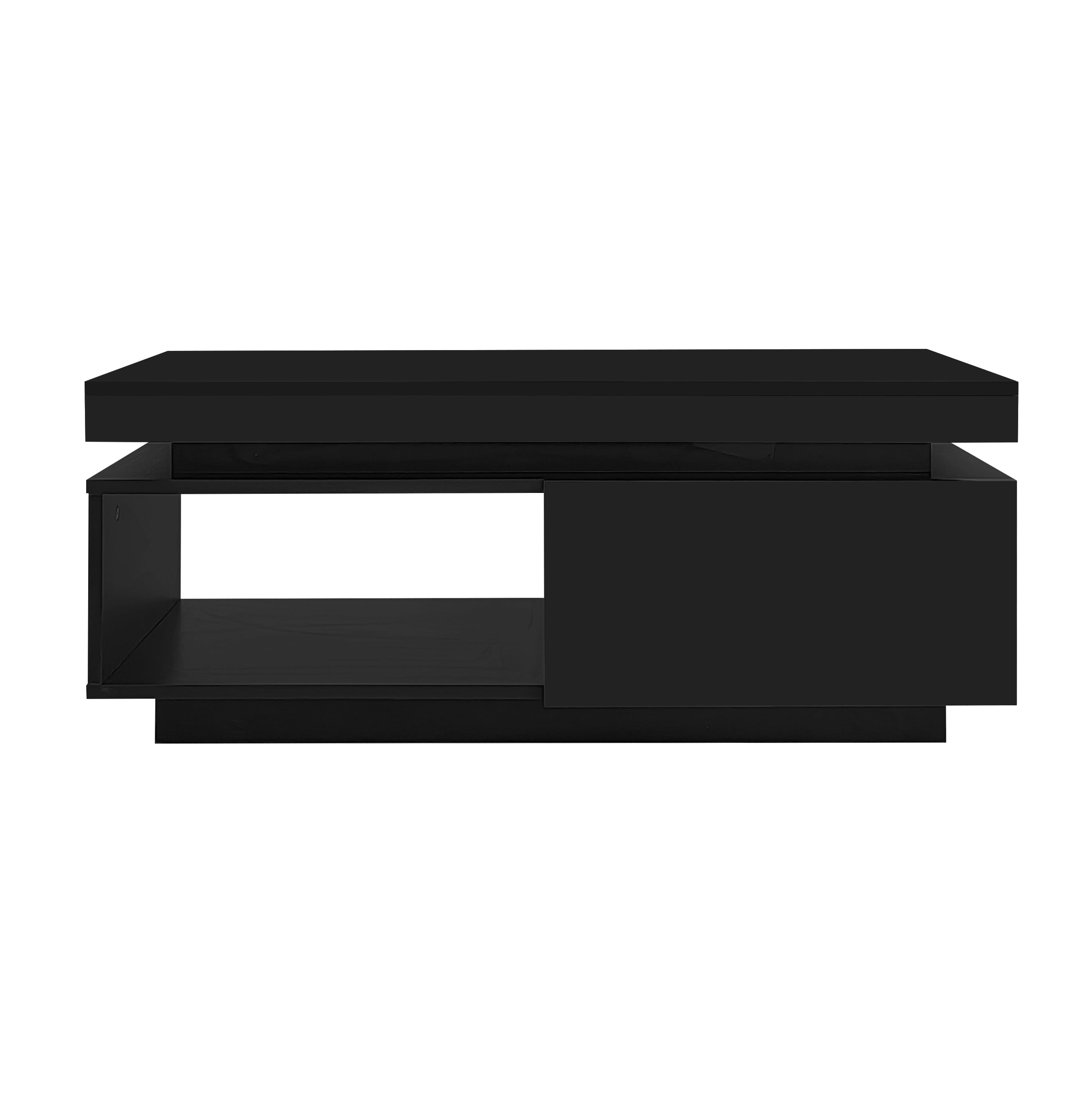 Logidon hoogglans salontafel zwart met LED verlichting 100x50x40 cm