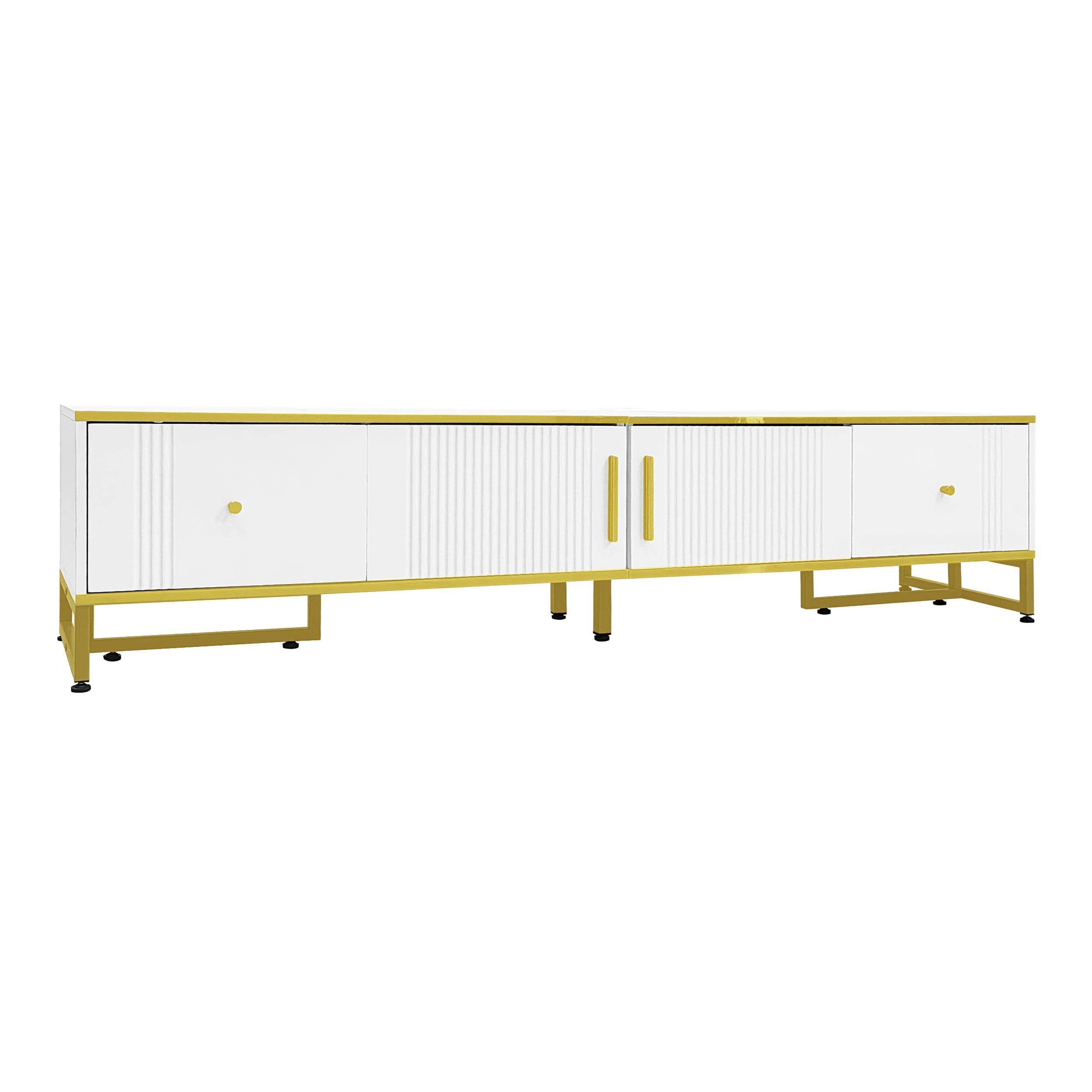 Logidon Elegant Wit TV-meubel 180x40x40 cm Gouden Trim