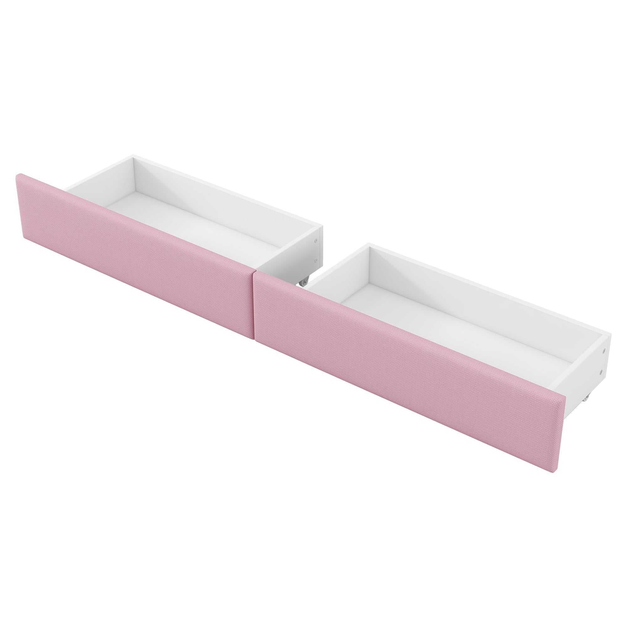 Logidon Daybed 90x200 Upholstered With USB And LED And Desk Pink