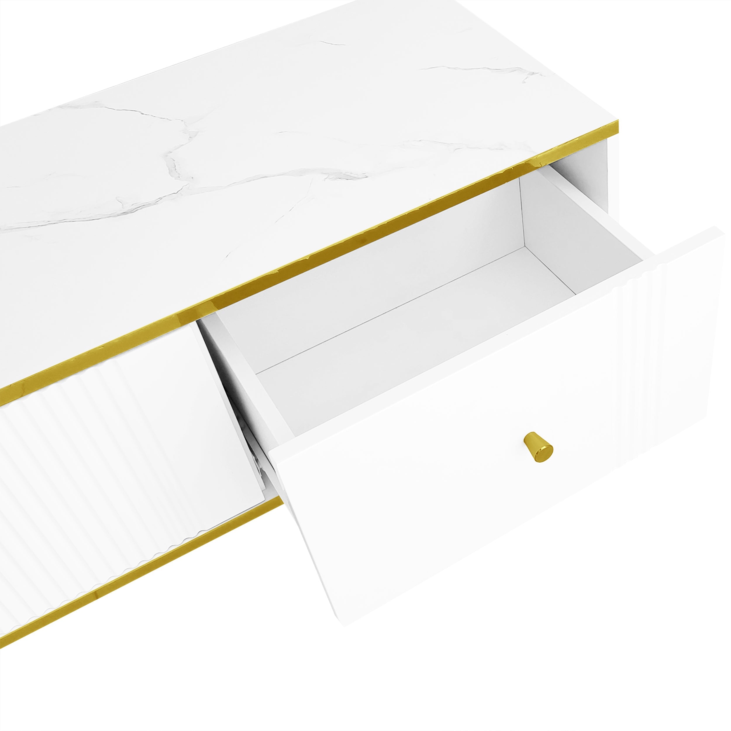 Logidon Elegant Wit TV-meubel 180x40x40 cm Gouden Trim