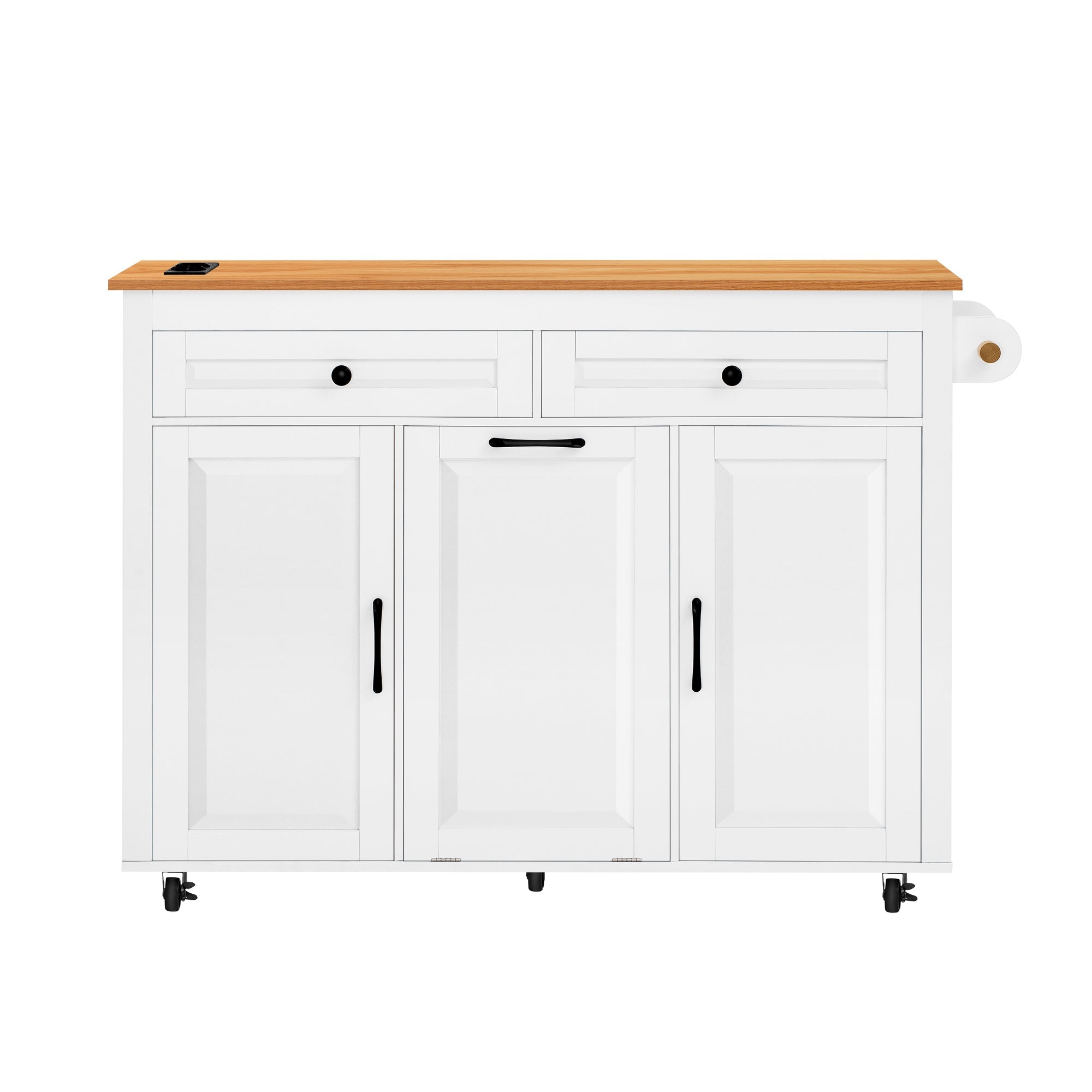 Logidon Keukeneiland op Wielen Wit Uitschuifbare Werkplek 120 cm