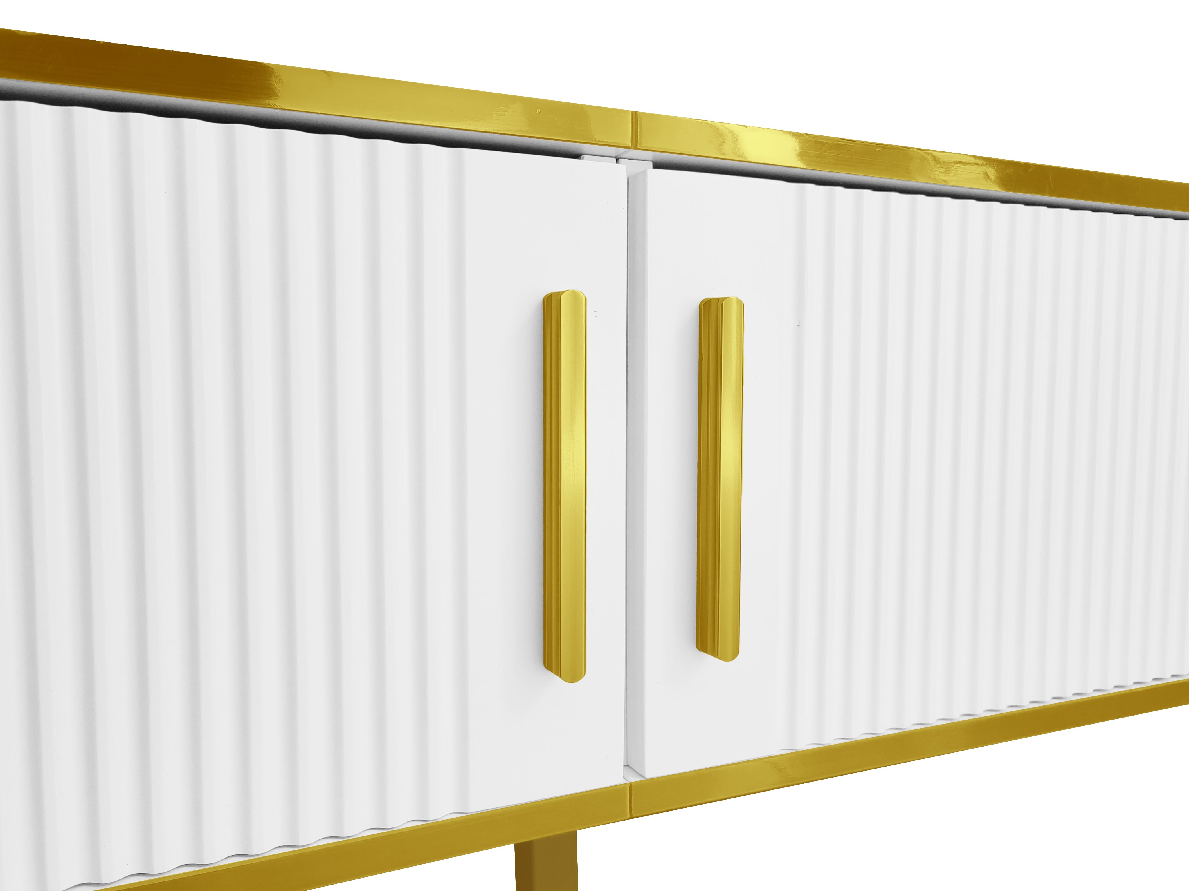 Logidon Elegant Wit TV-meubel 180x40x40 cm Gouden Trim