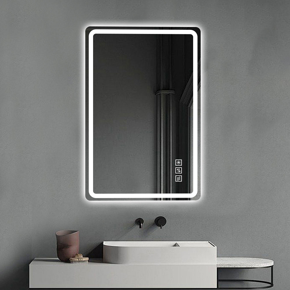 Logidon LED badkamerspiegel 60x100cm zilver frameloos anti-condens dimbaar