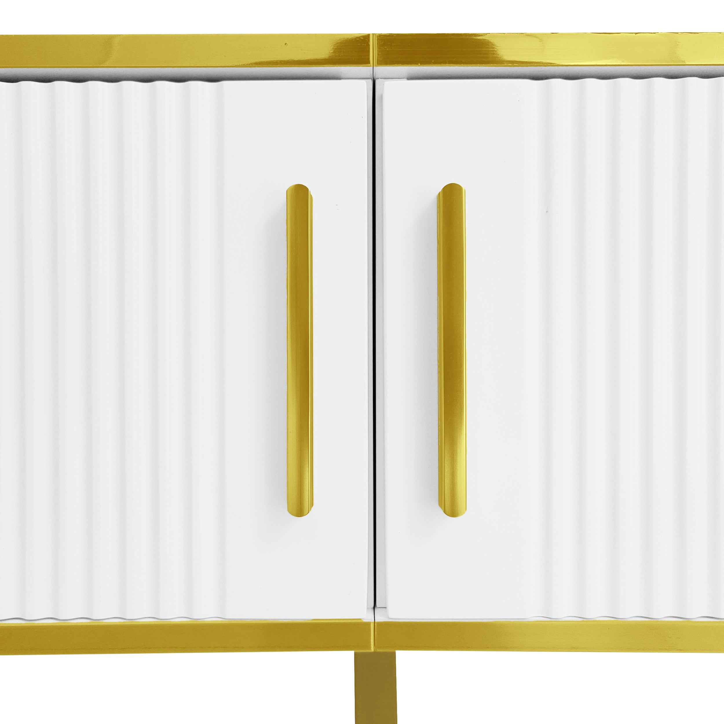 Logidon Elegant Wit TV-meubel 180x40x40 cm Gouden Trim