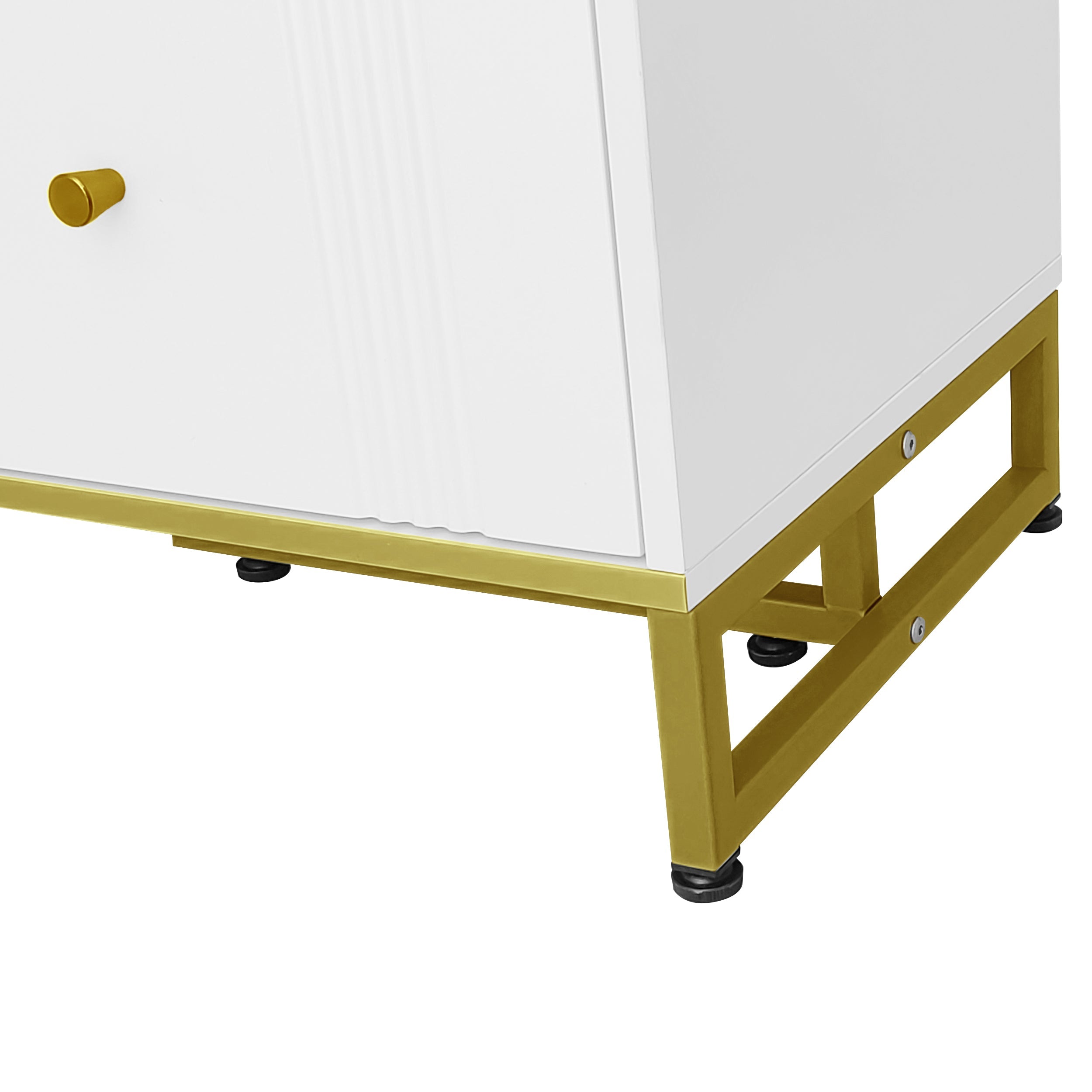 Logidon Elegant Wit TV-meubel 180x40x40 cm Gouden Trim