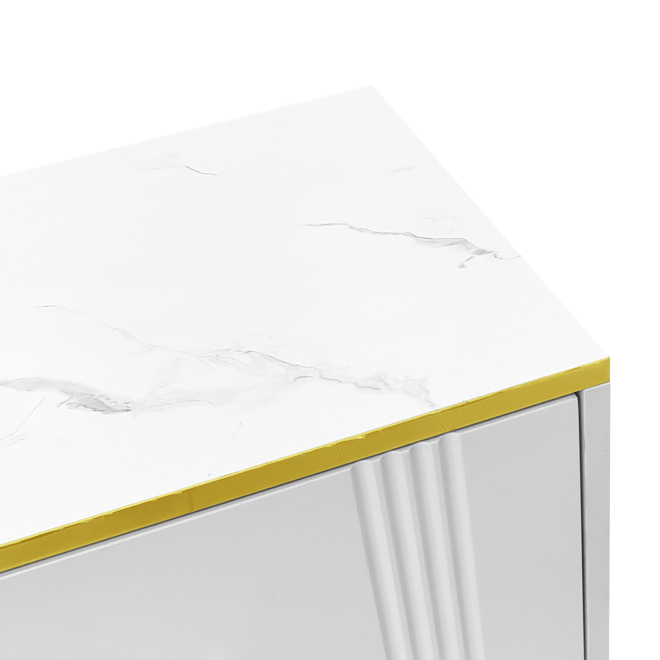 Logidon Elegant Wit TV-meubel 180x40x40 cm Gouden Trim