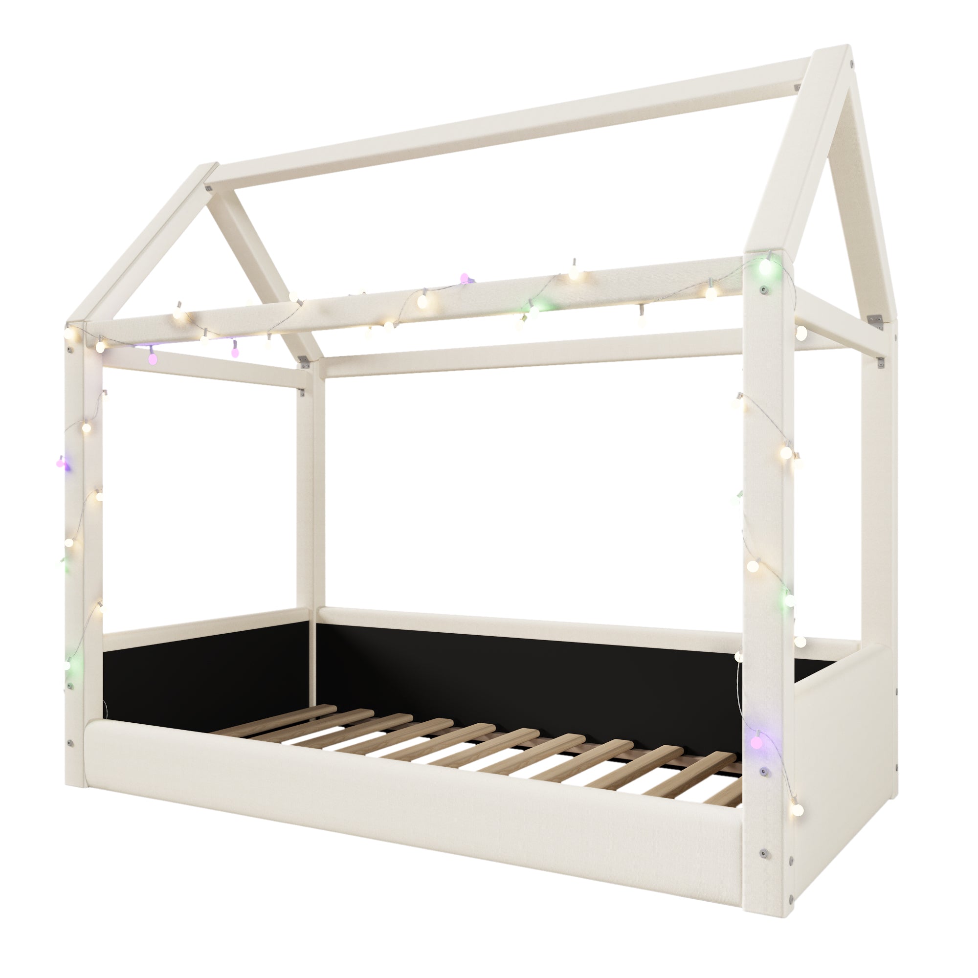 Logidon Gestoffeerd Dagbed 90x200 cm Beige Met LED Lichtstrips