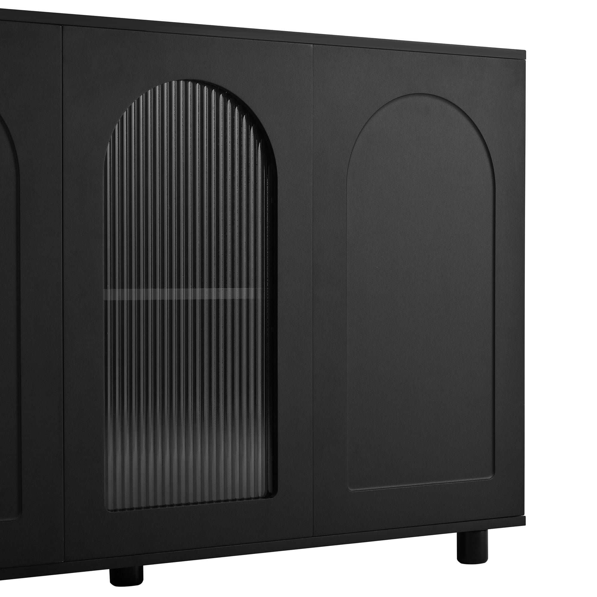 Logidon UForm Dressoir Zwart 120x40x78,5 cm Glazen Deur Rebounder Design