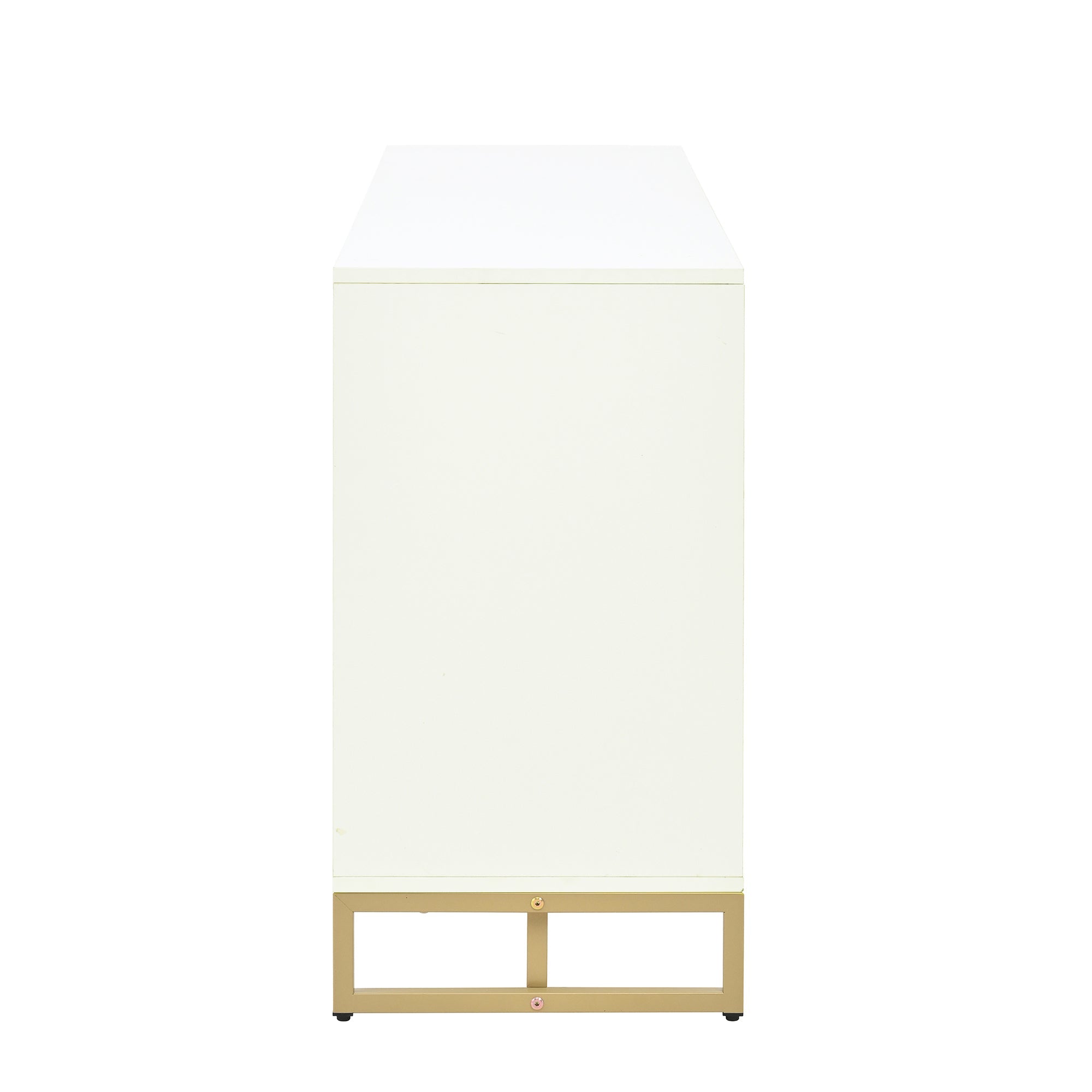 Logidon dressoir wit visgraatpatroon 145x40x75 cm 3 lades
