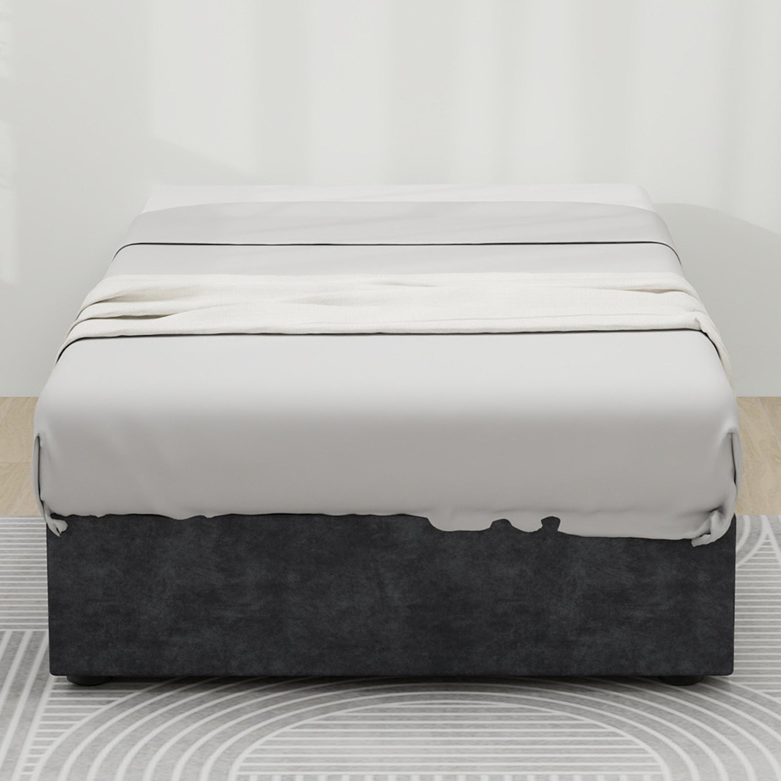 Logidon bedframe 90x200 centimeter grijs fluwelen stof gasveer