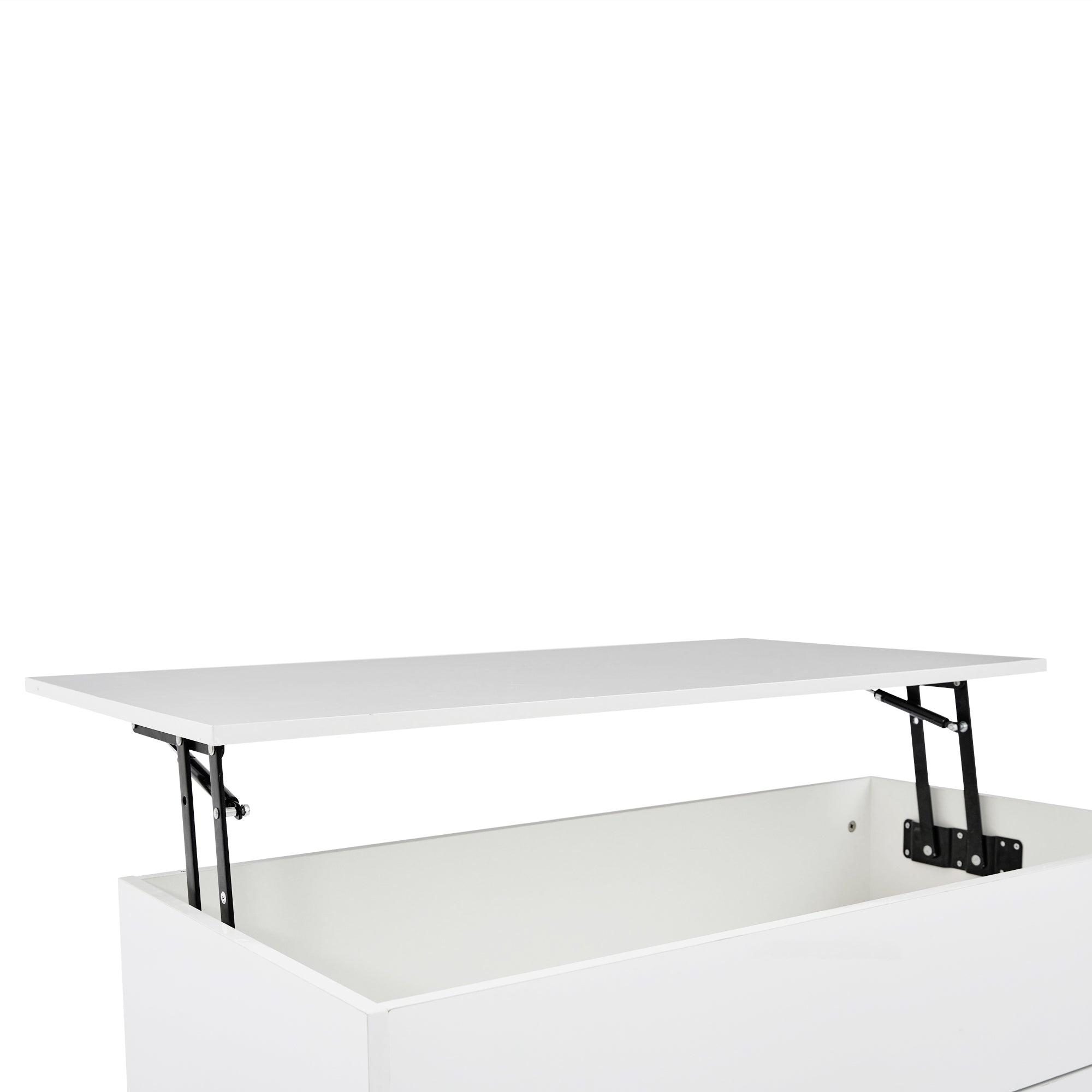 Logidon hoogglans hefsalontafel 100 x 50 cm witte LED-verlichting