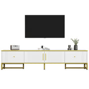 Logidon Elegant Wit TV-meubel 180x40x40 cm Gouden Trim