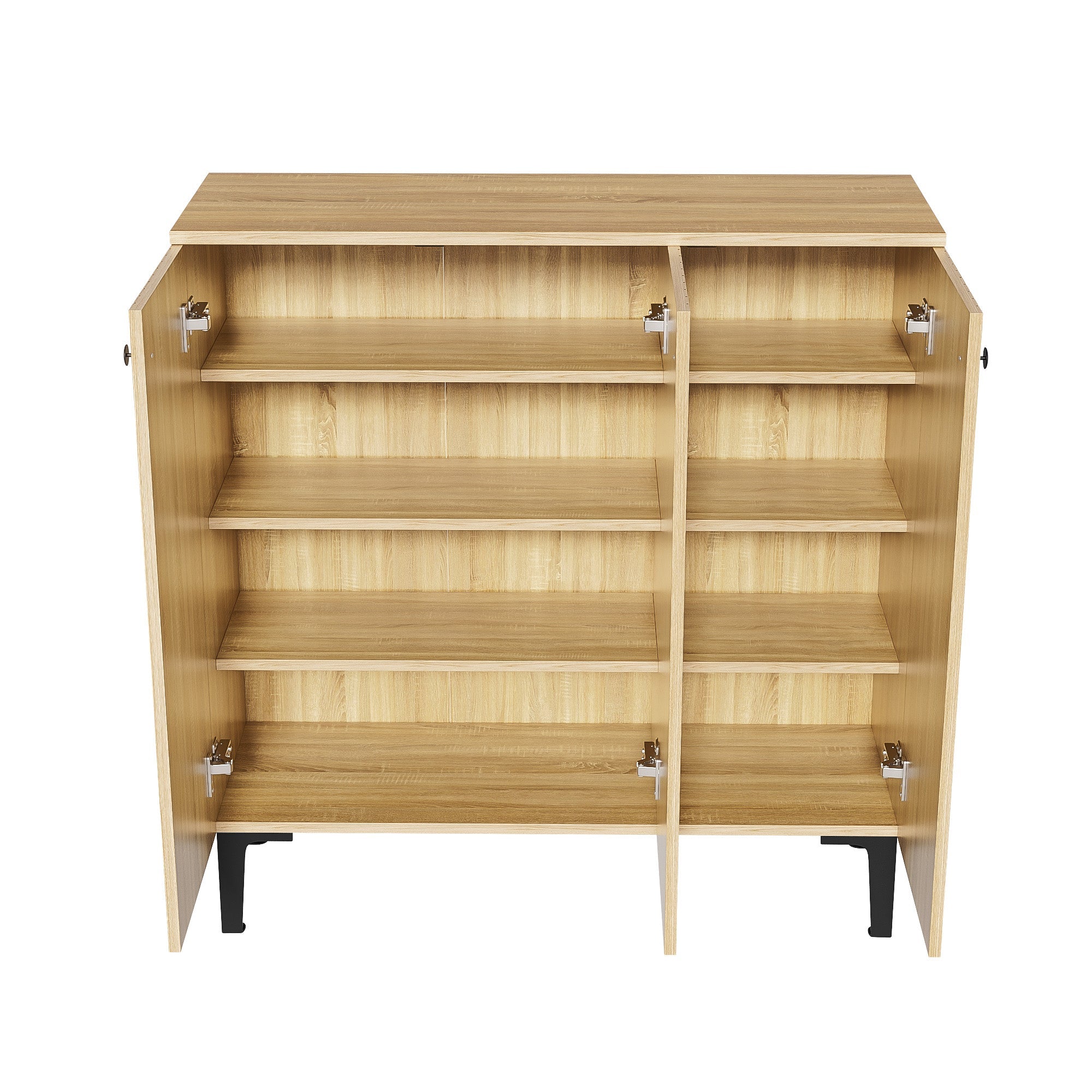 Logidon Moderne schoenenkast 90x32x94 cm houtlook met 3 deuren