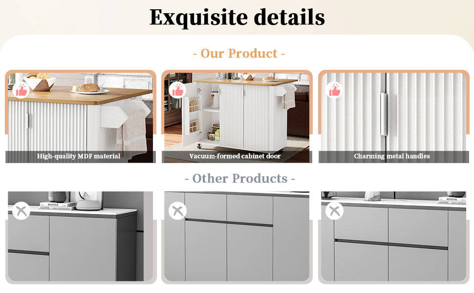 Logidon kitchen island 130x45(75)x92 cm white-black, extendable
