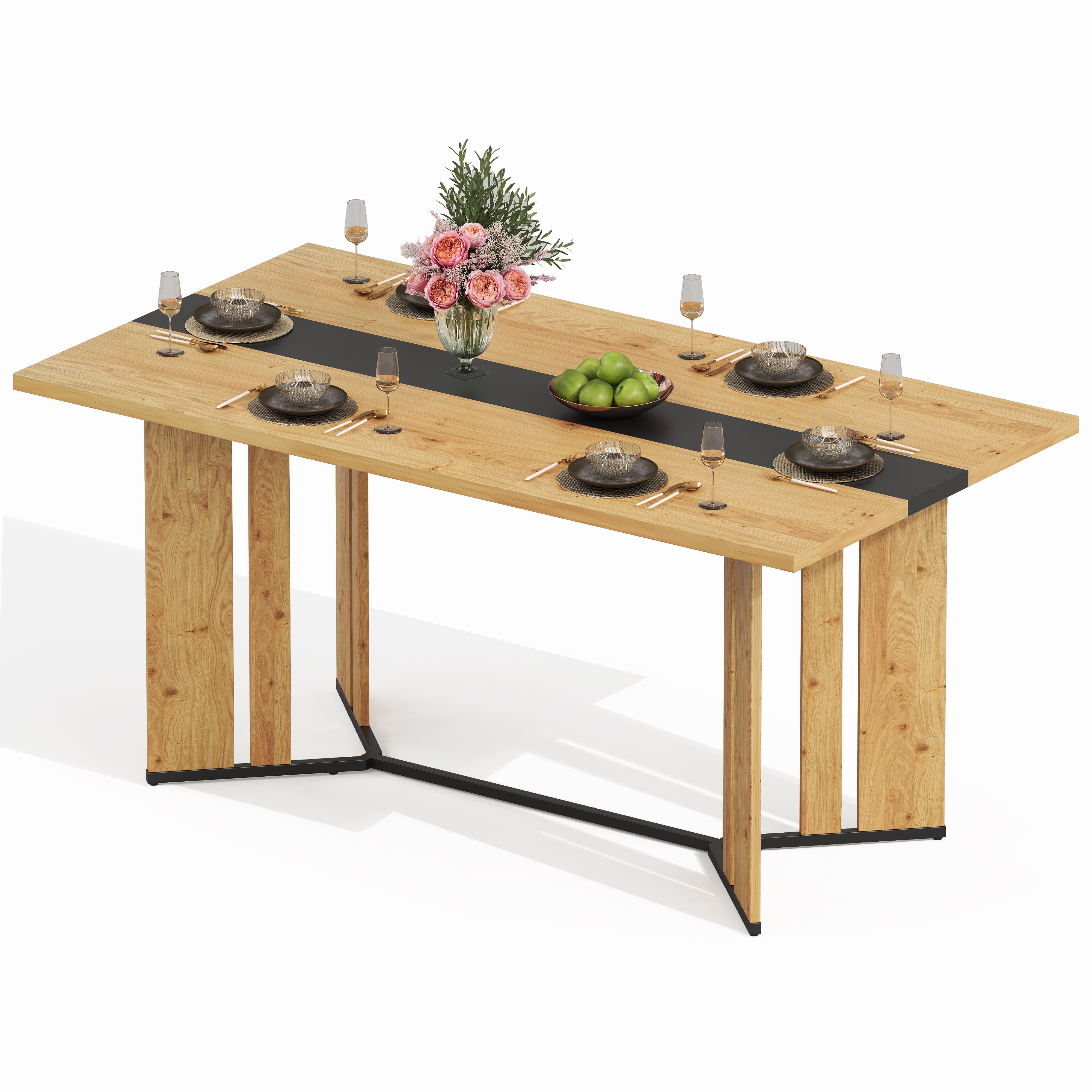 Logidon eettafel 150x80 cm Scandinavisch hout eikenlook waterdicht