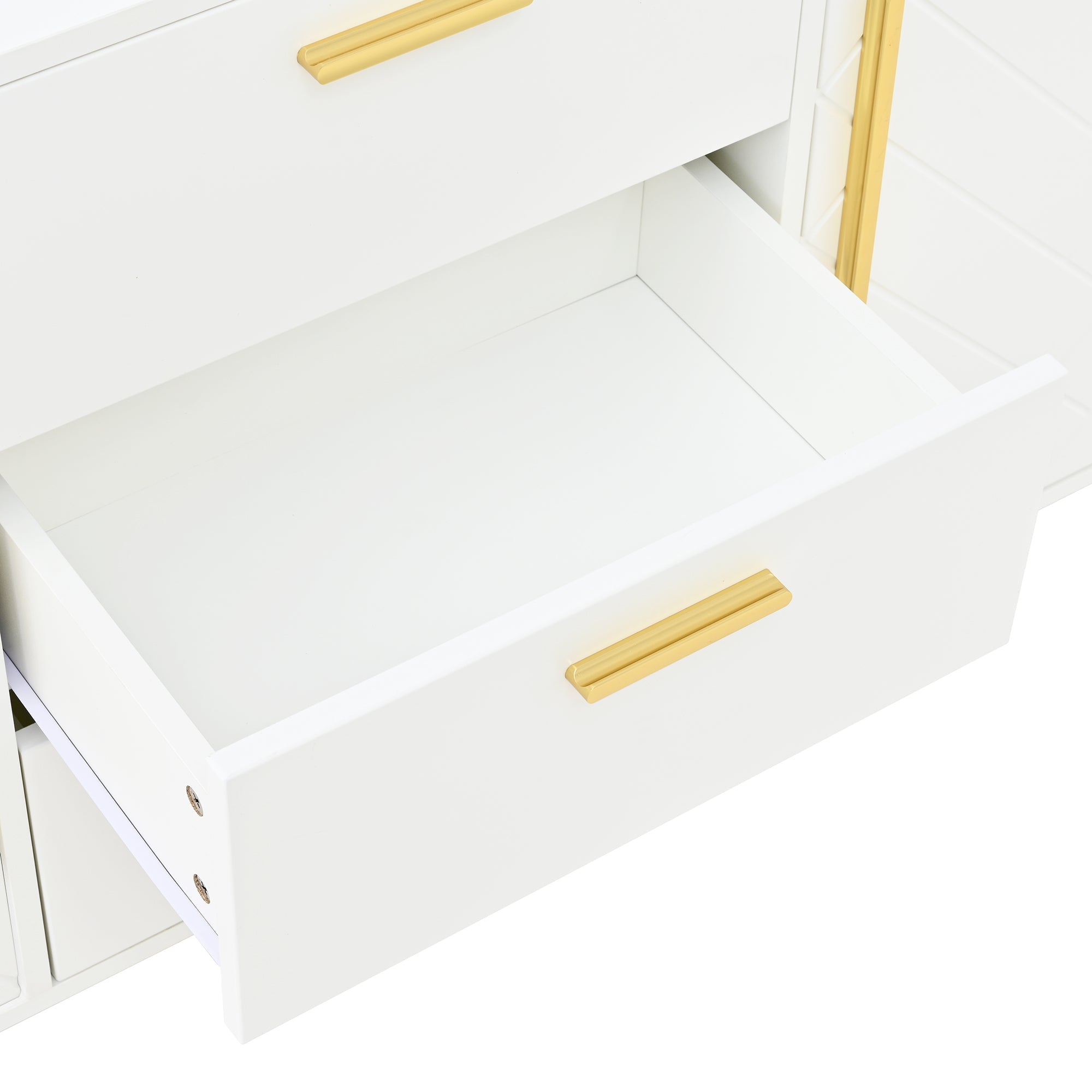 Logidon dressoir wit visgraatpatroon 145x40x75 cm 3 lades